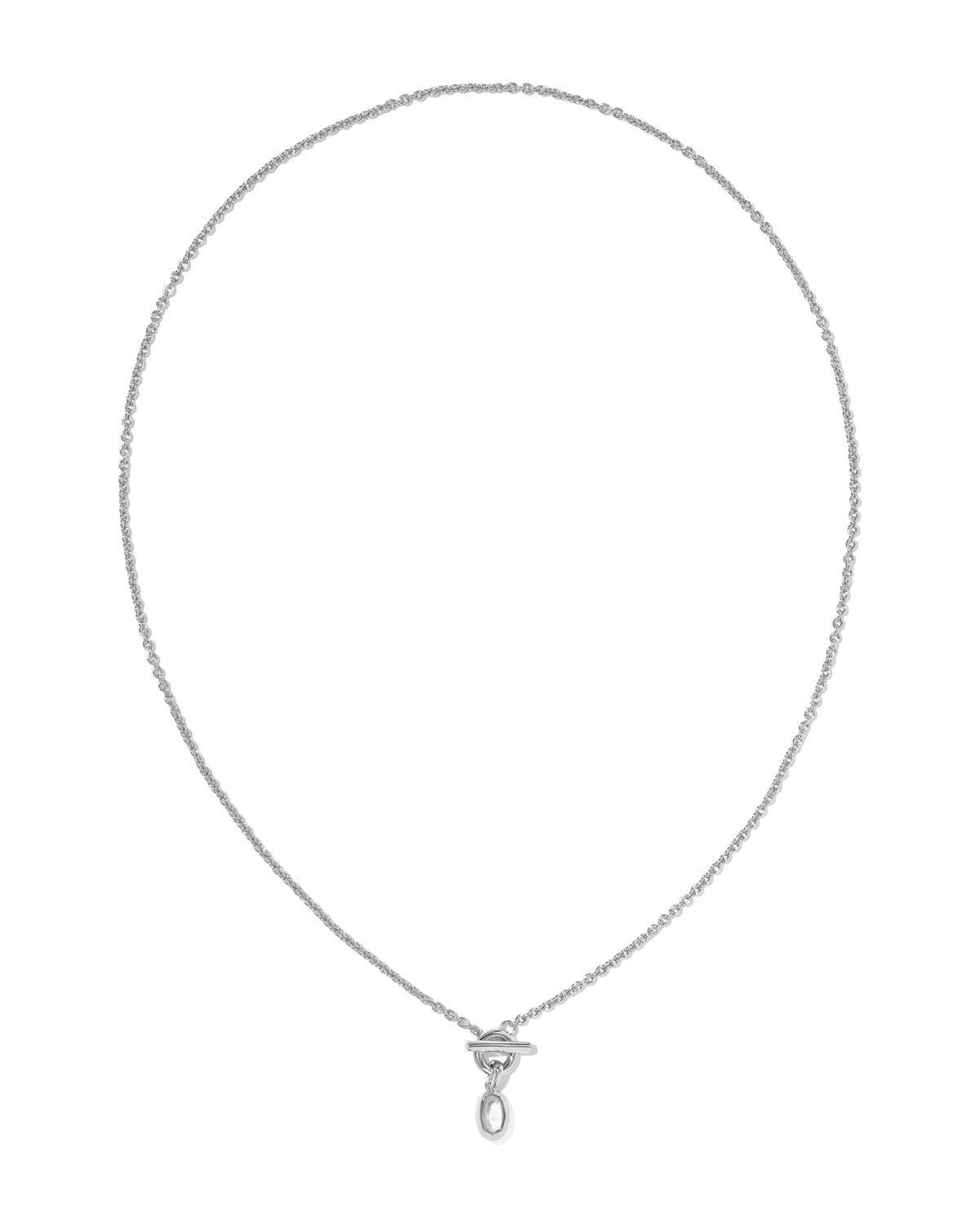 Mini Elisa Toggle Convertible Short Pendant Necklace | Silver