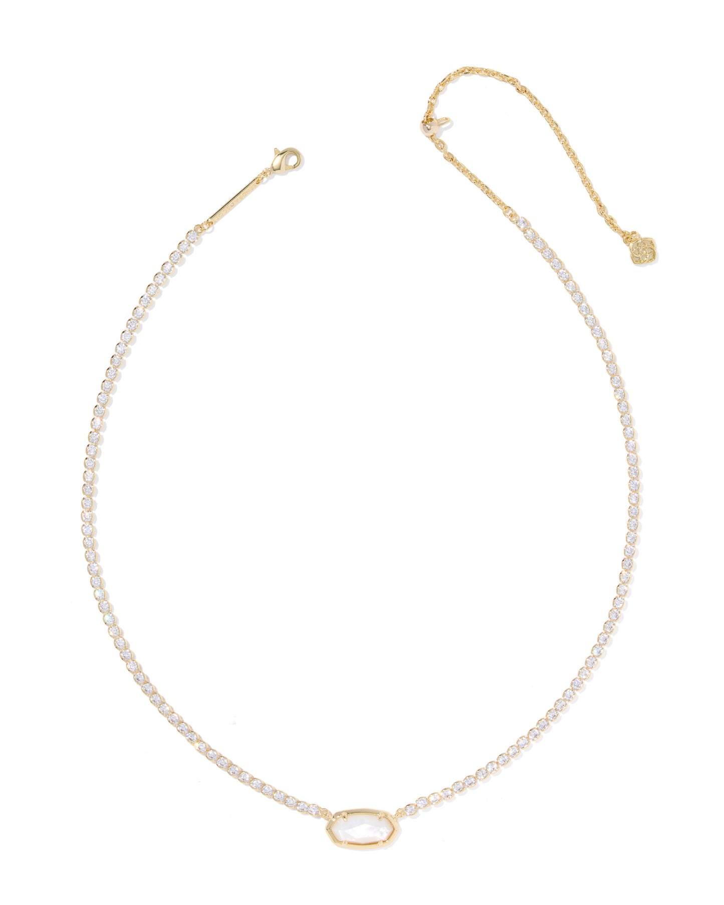 Elisa Gold Tennis Necklace in Ivory Mother-of-Pearl – Holiday Edition