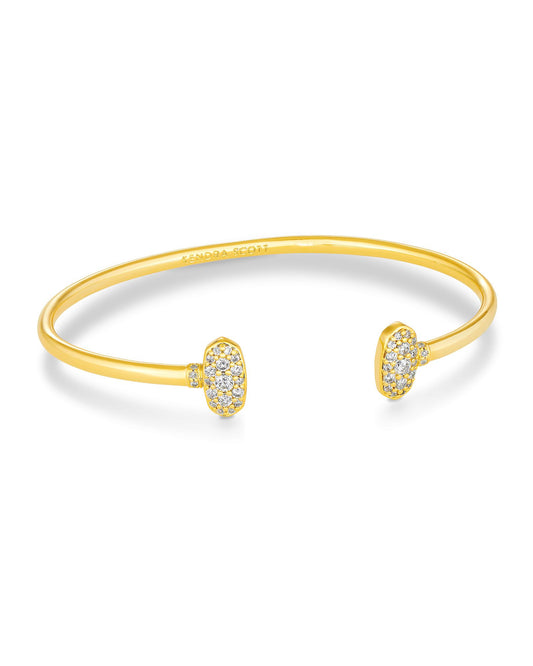 Grayson Cuff Bracelet in White Crystal - Gold