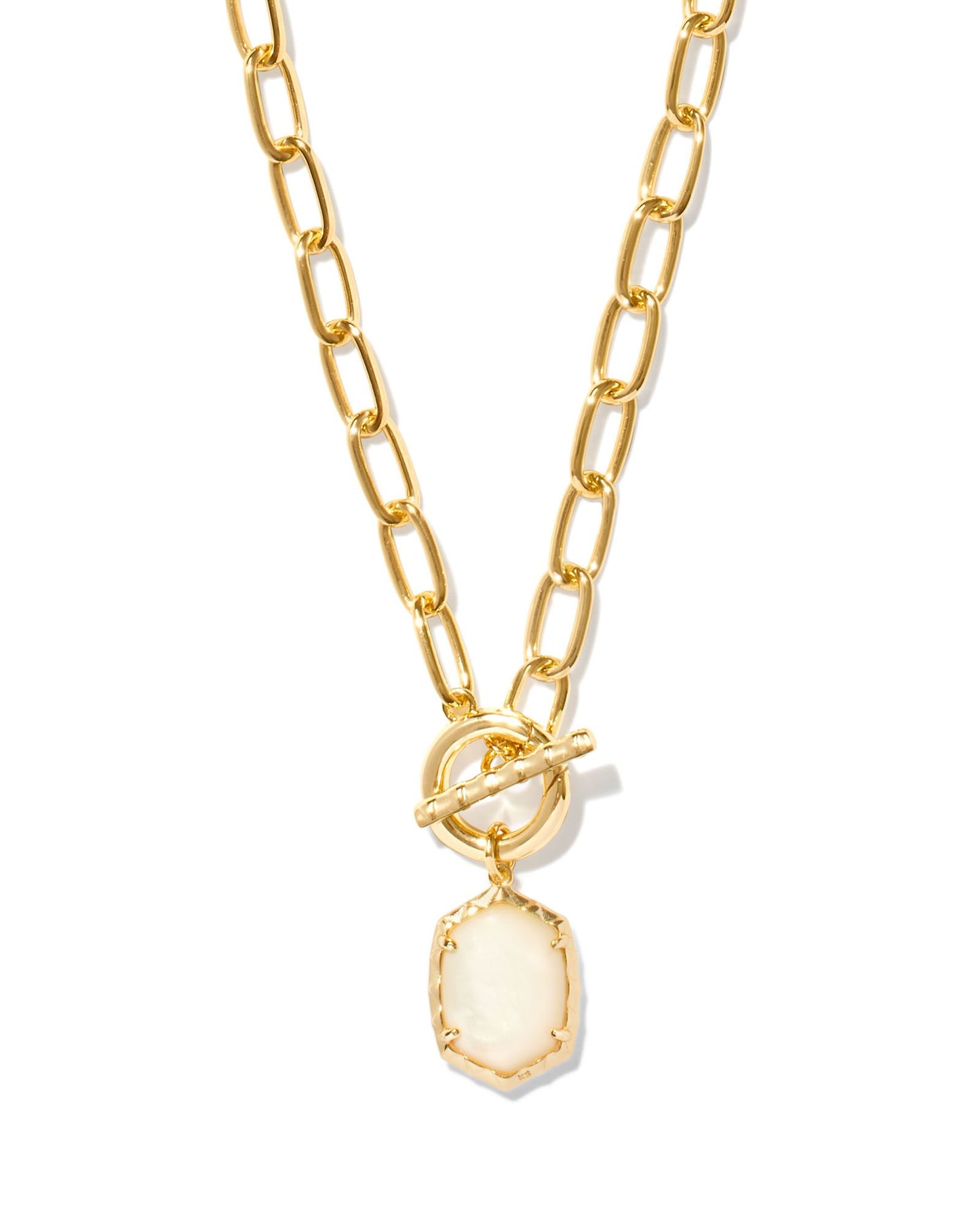 Daphne Convertible Gold Link and Chain Necklace in Ivory