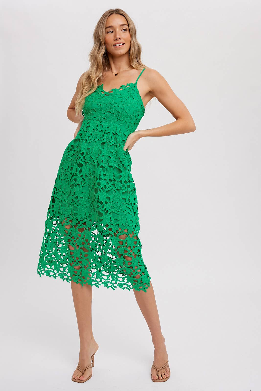 CROCHET LACE MIDI DRESS