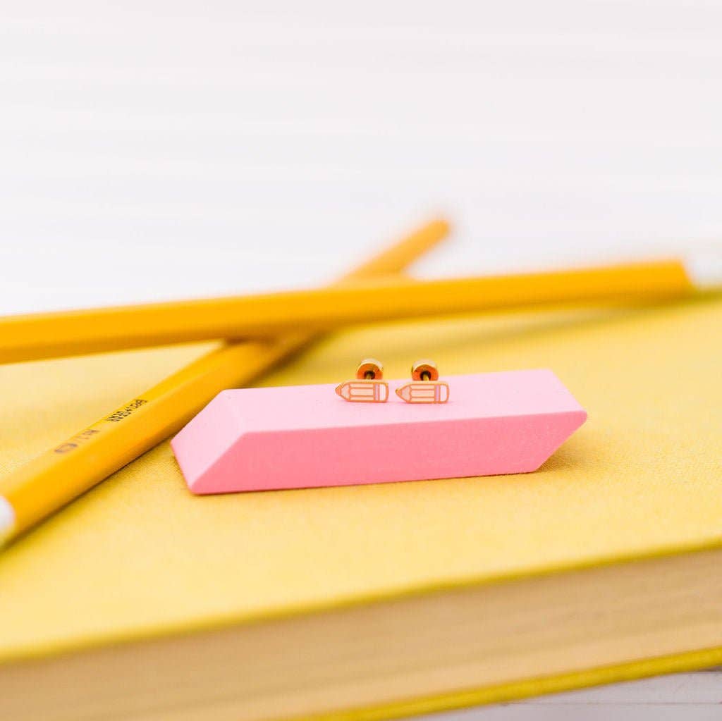 Pastel Pencil Stud Earrings