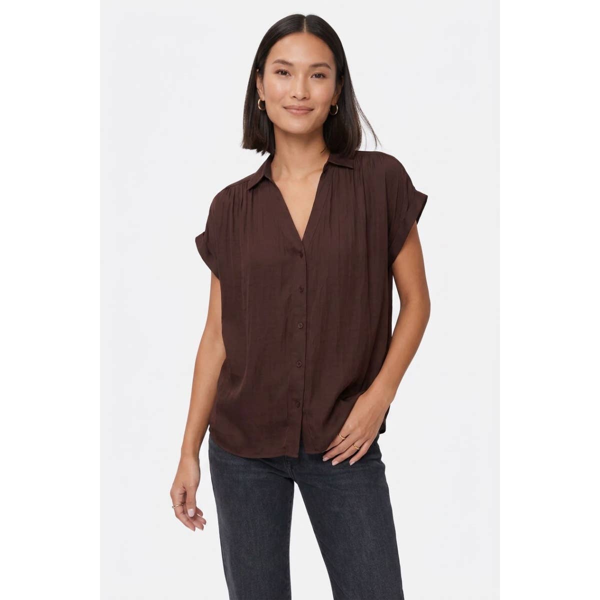 Short Sleeve Woven Blouse