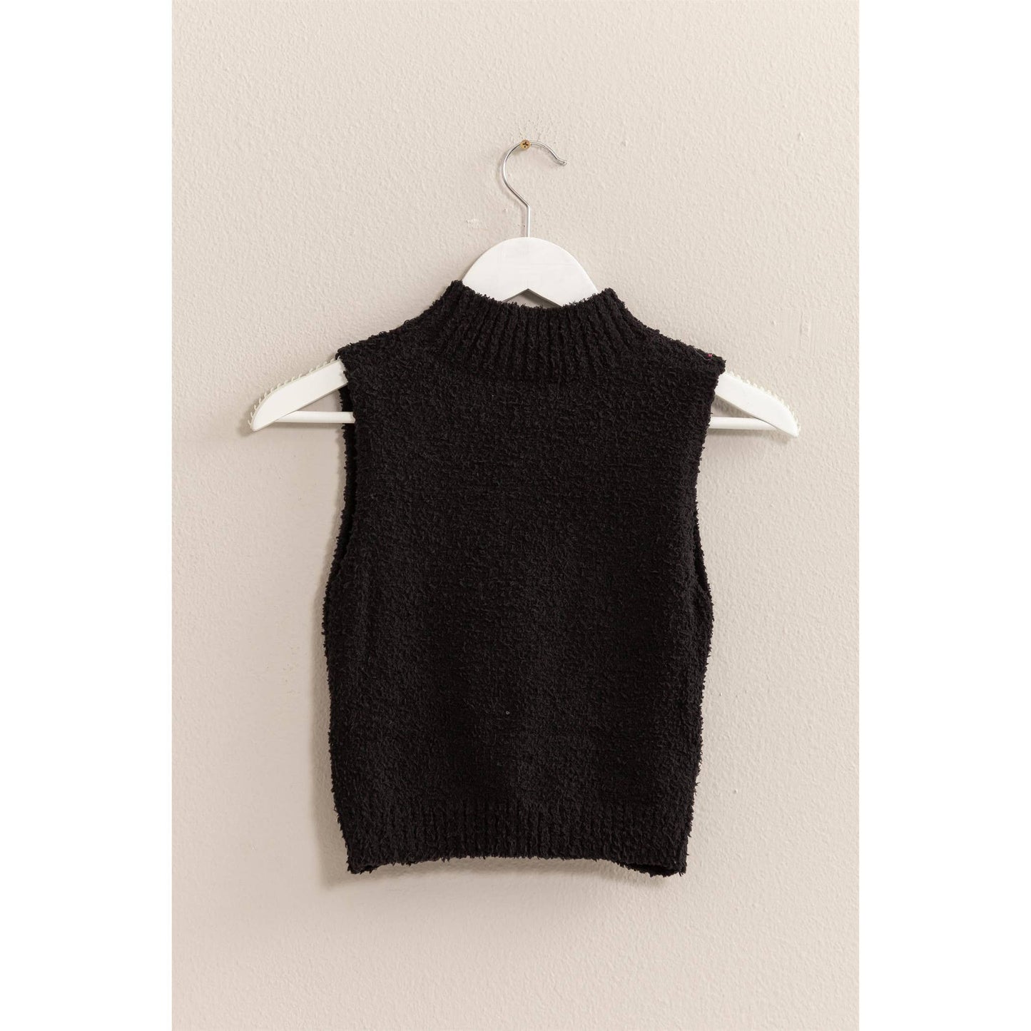 Sleeveless Fuzzy Knit Top