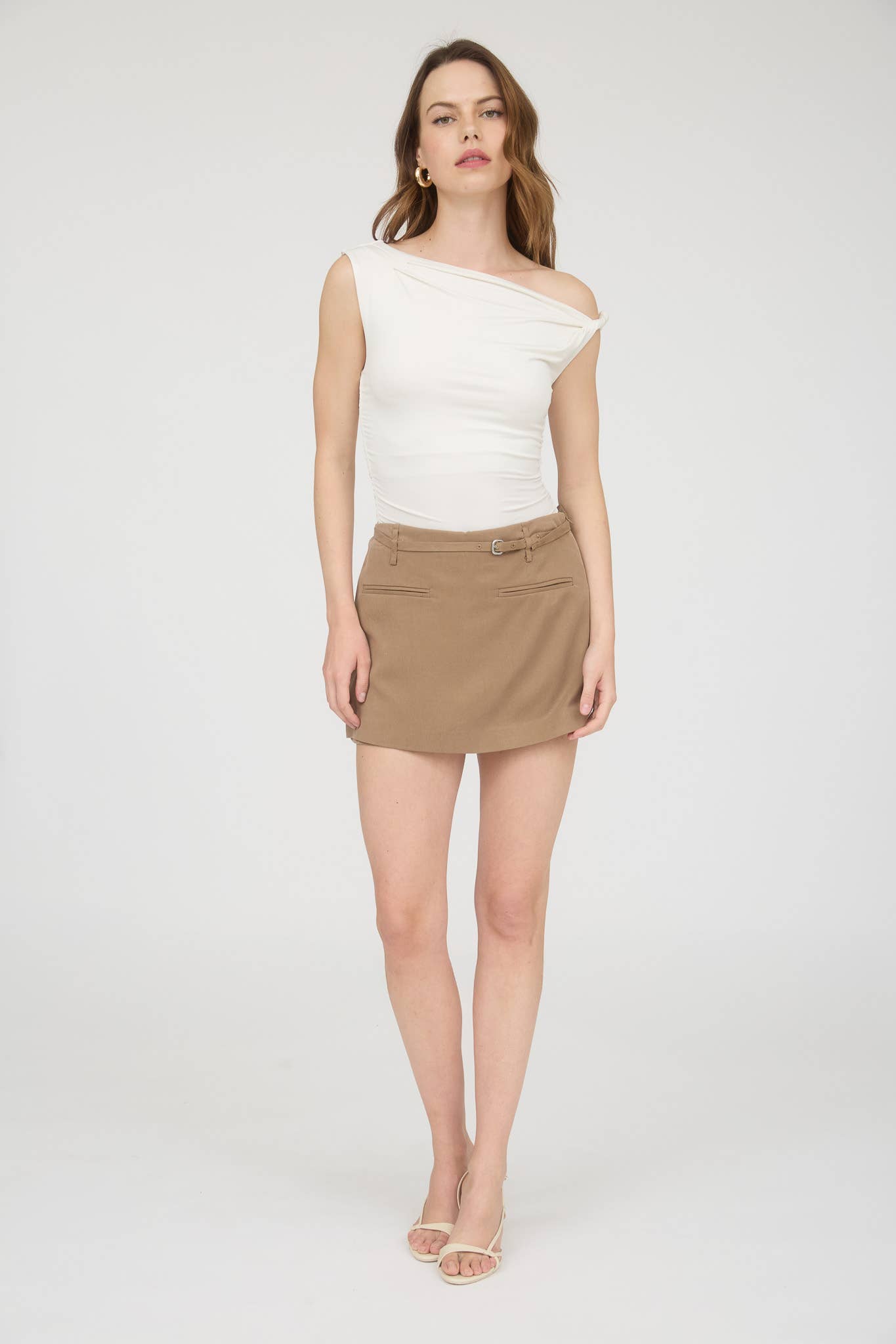Off-the-Shoulder Twist Shoulder Knit Top