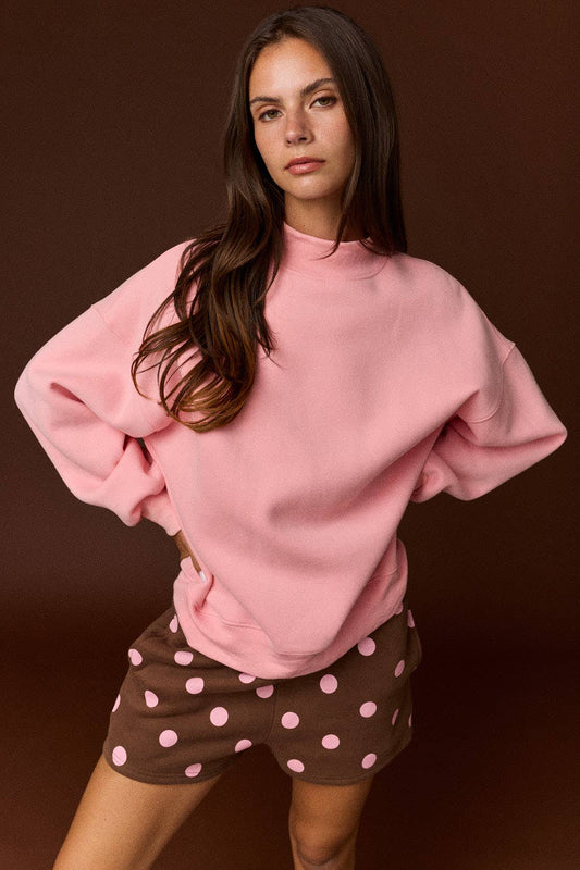 Mock Neck Oversized Sweatshirt