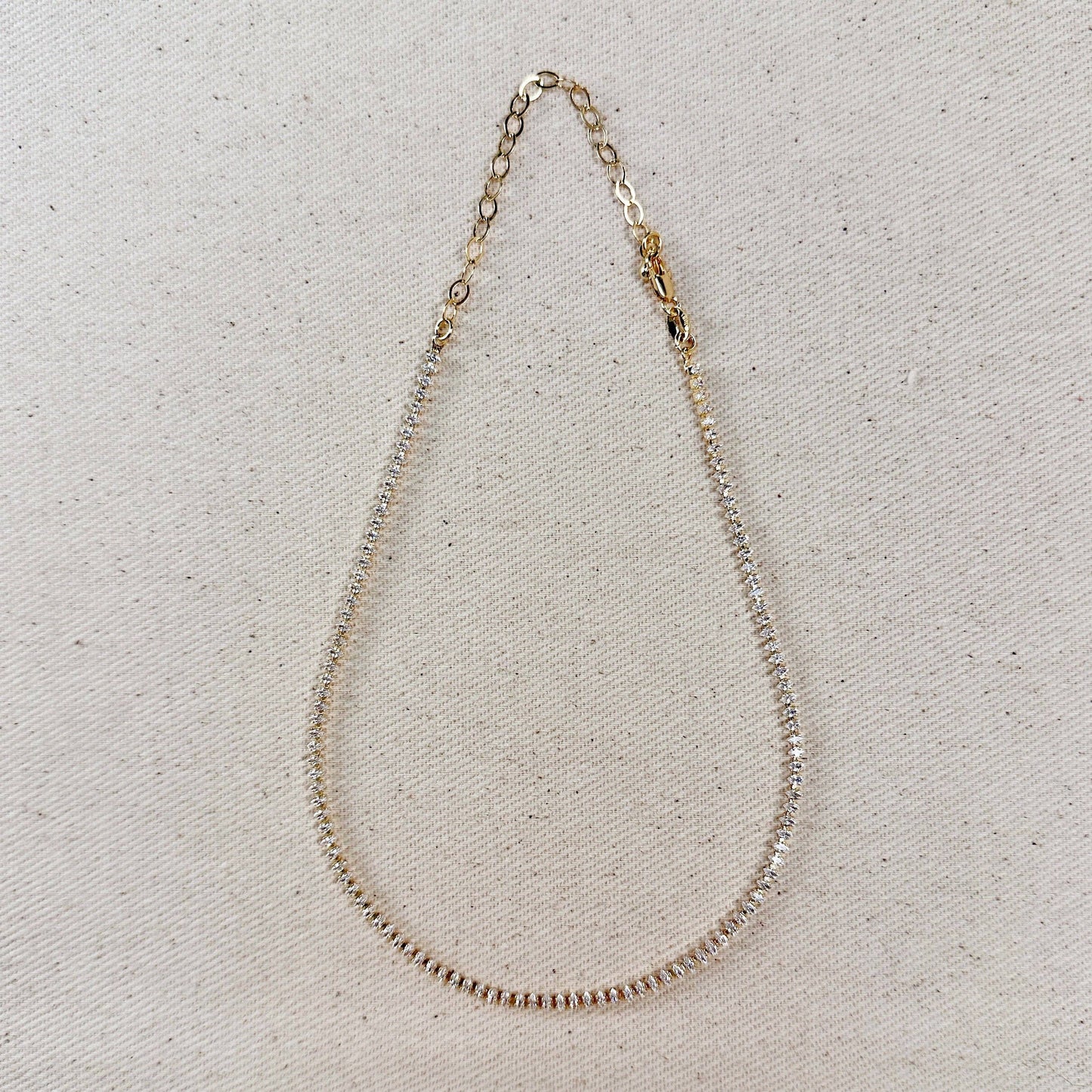 18k Gold Filled Marquise Tennis Necklace