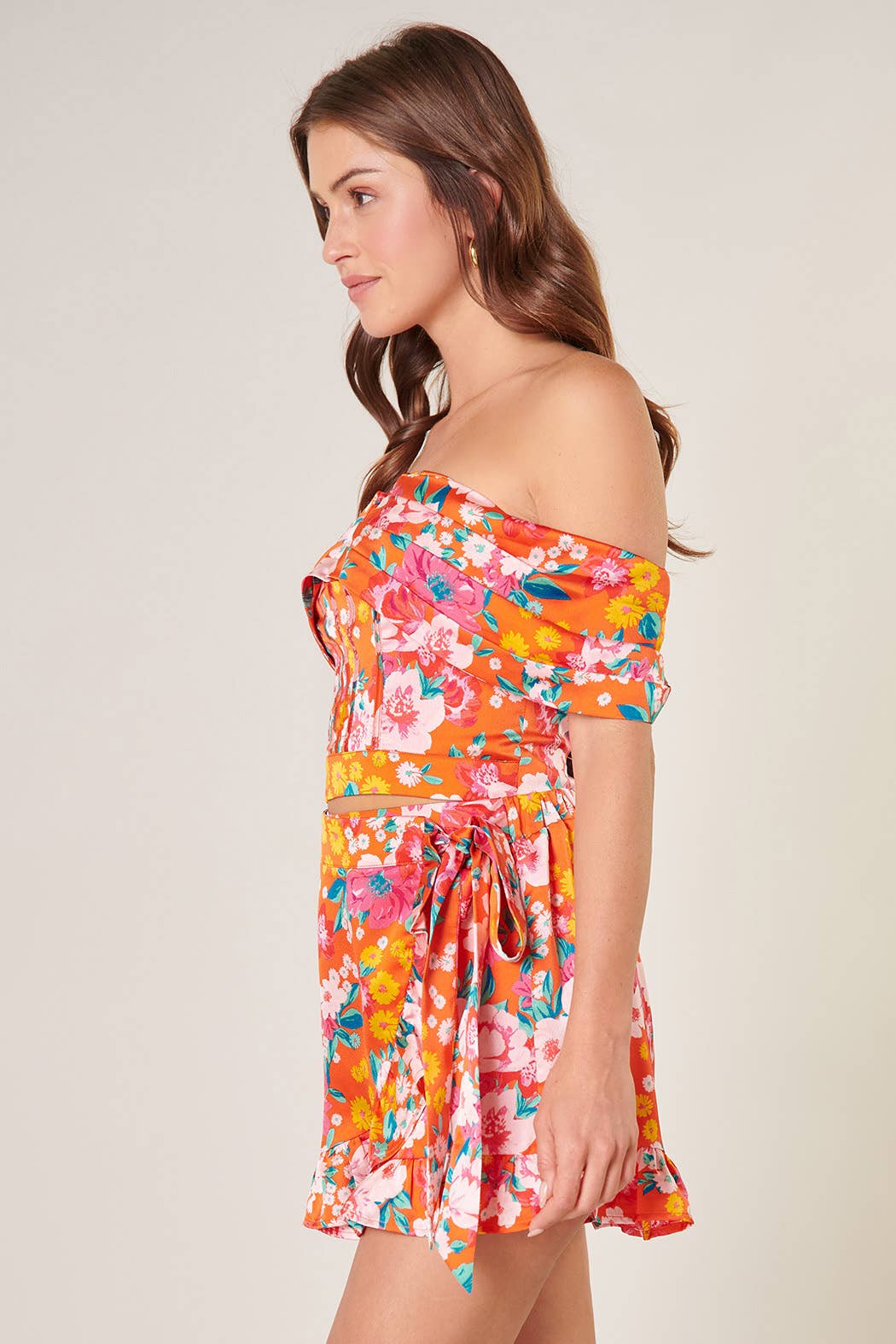 Waverly Floral Maude Off the Shoulder Bustier Top