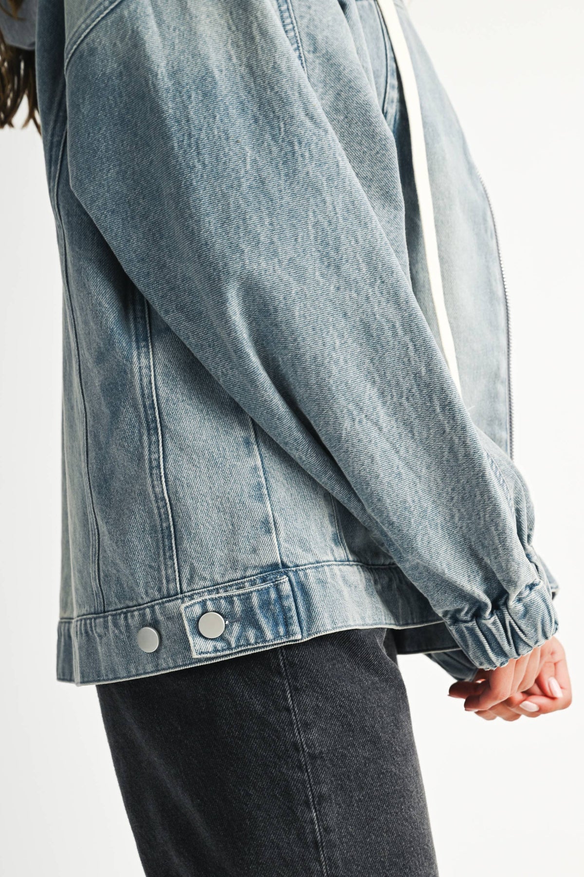 Mineral Wash Oversized Zip-Up Hoodie