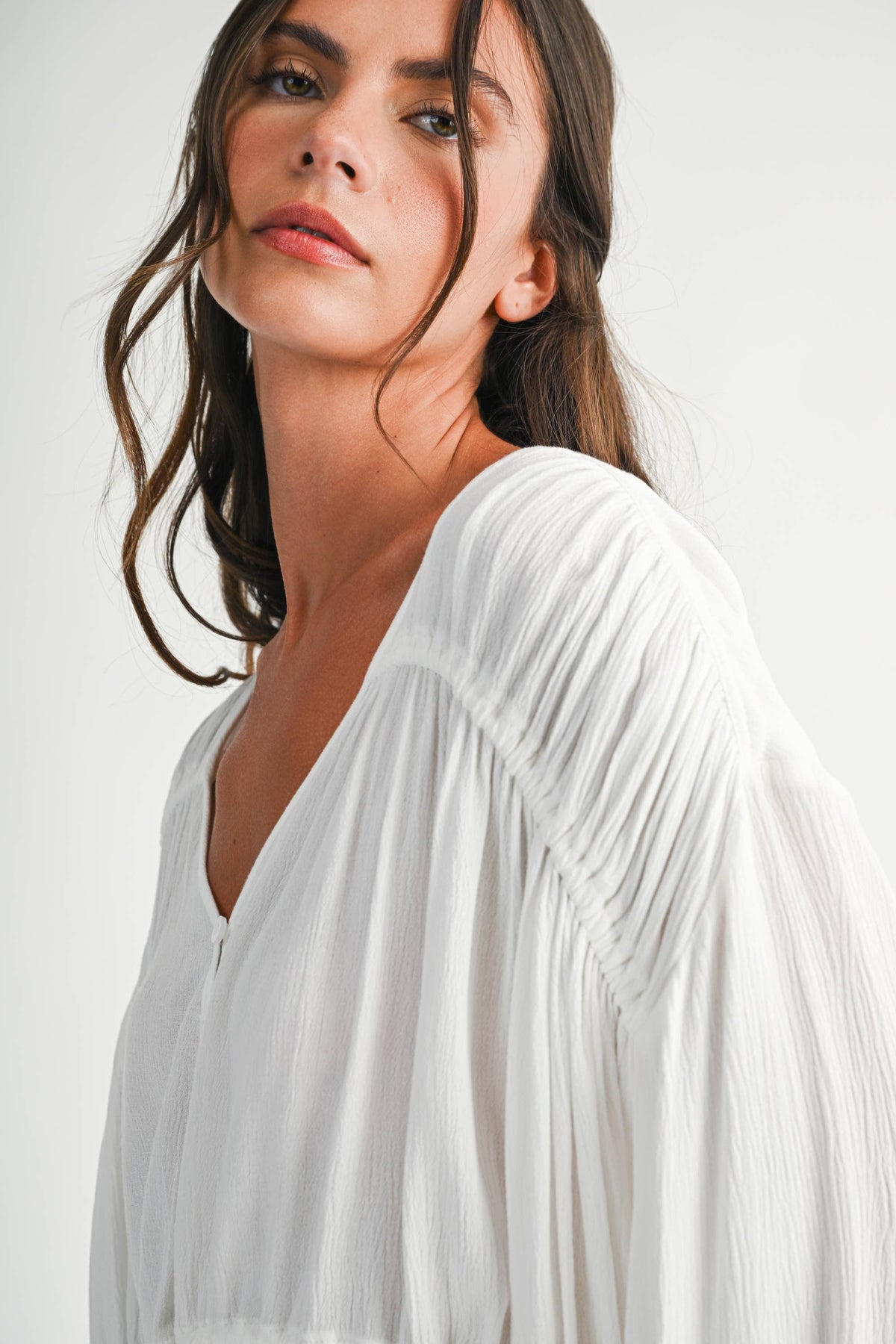Textured Peplum Blouse