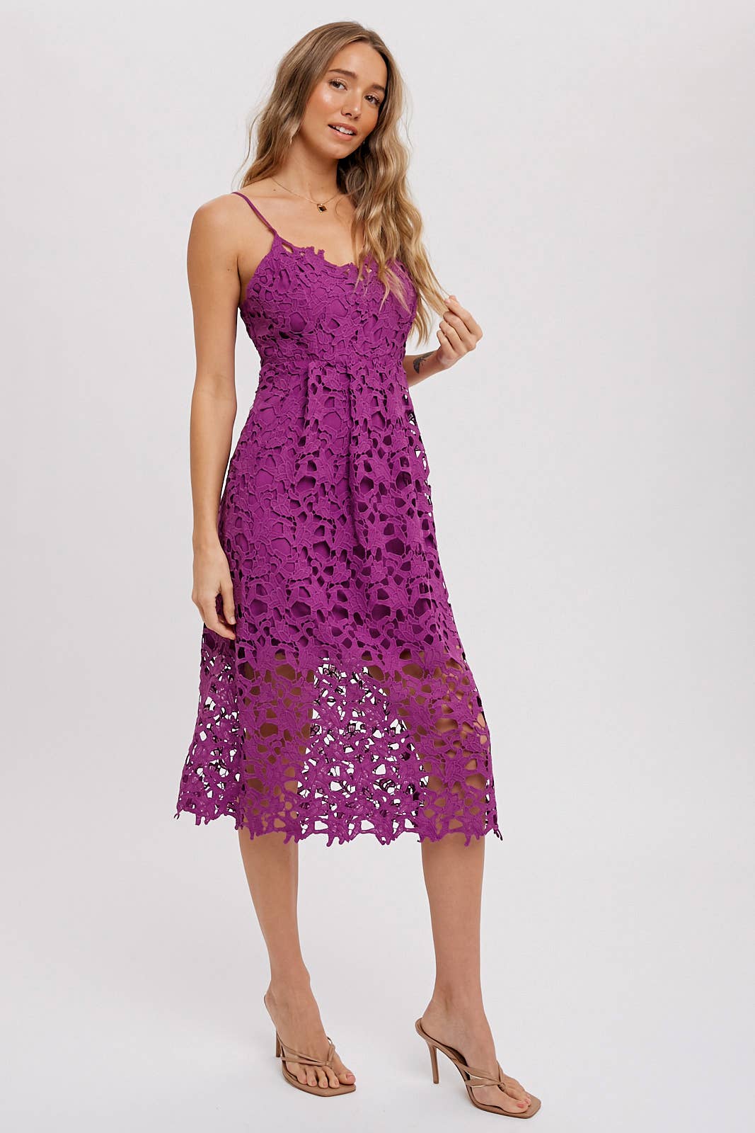 CROCHET LACE MIDI DRESS