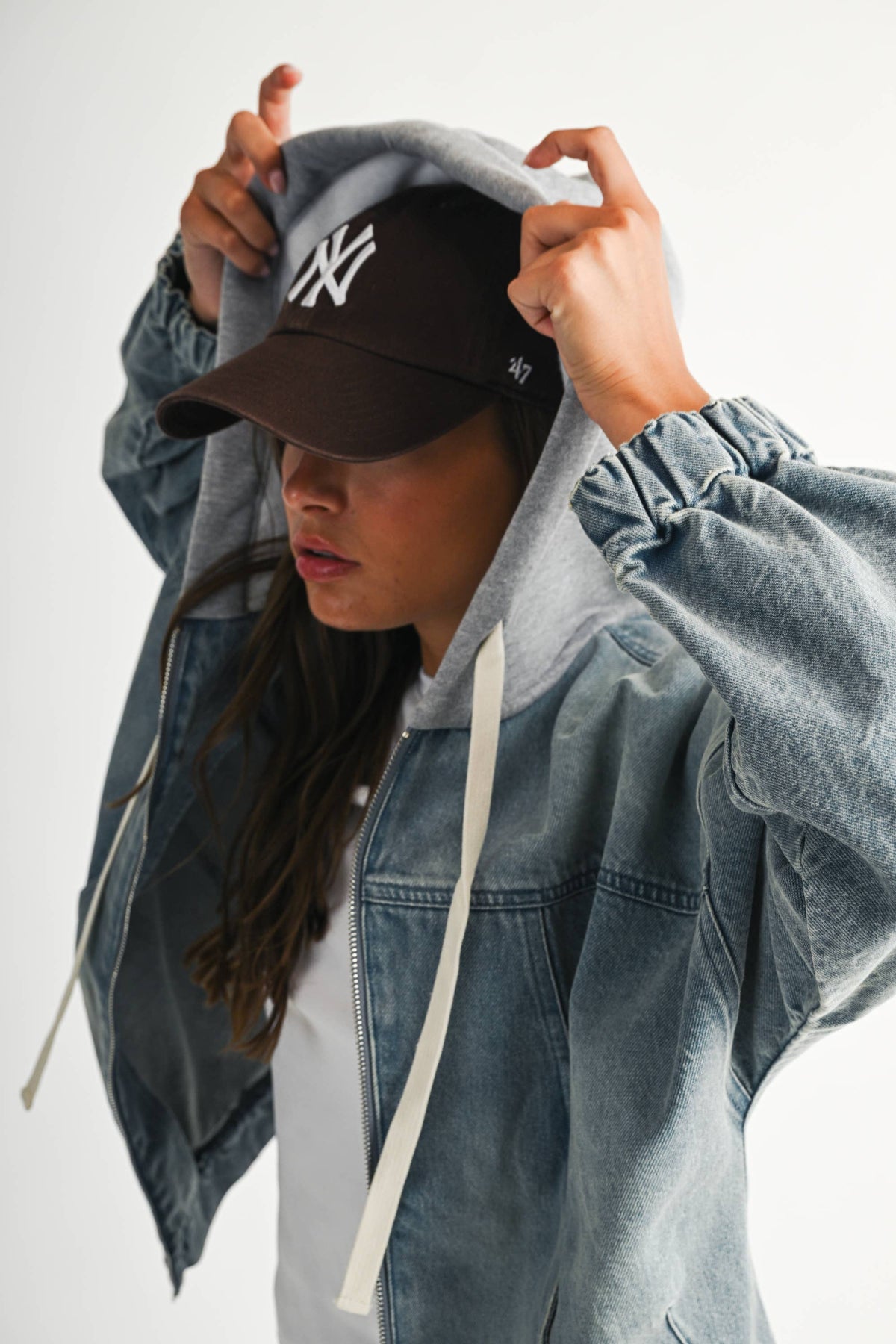 Mineral Wash Oversized Zip-Up Hoodie