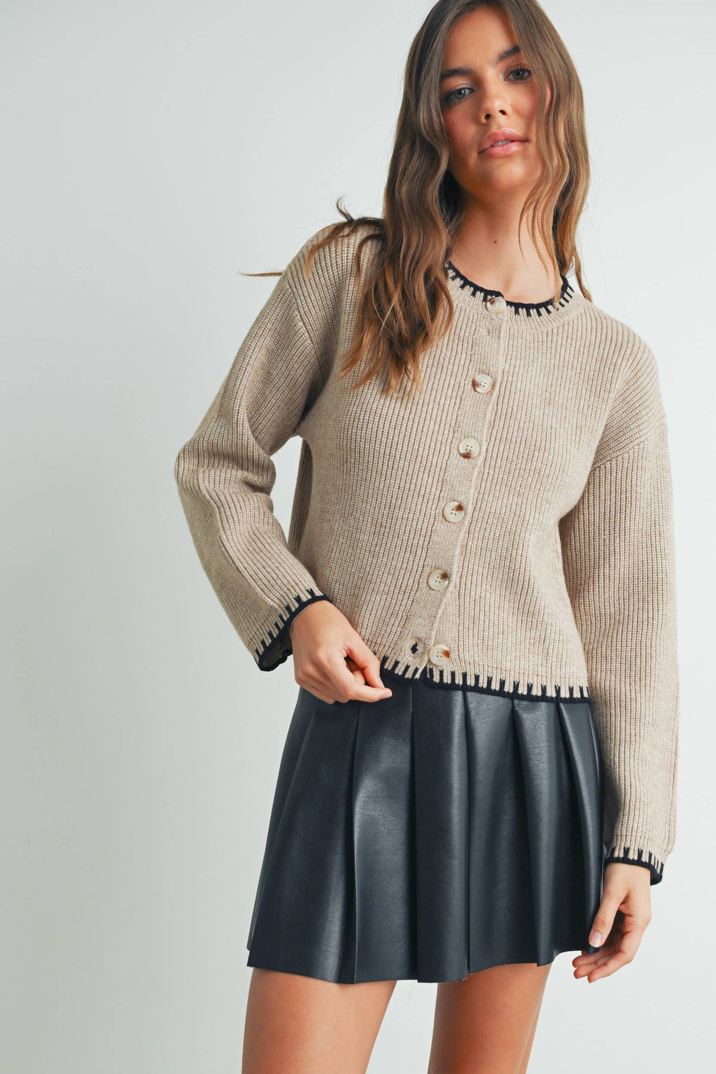 Women's Crewneck Cardigan Sweater