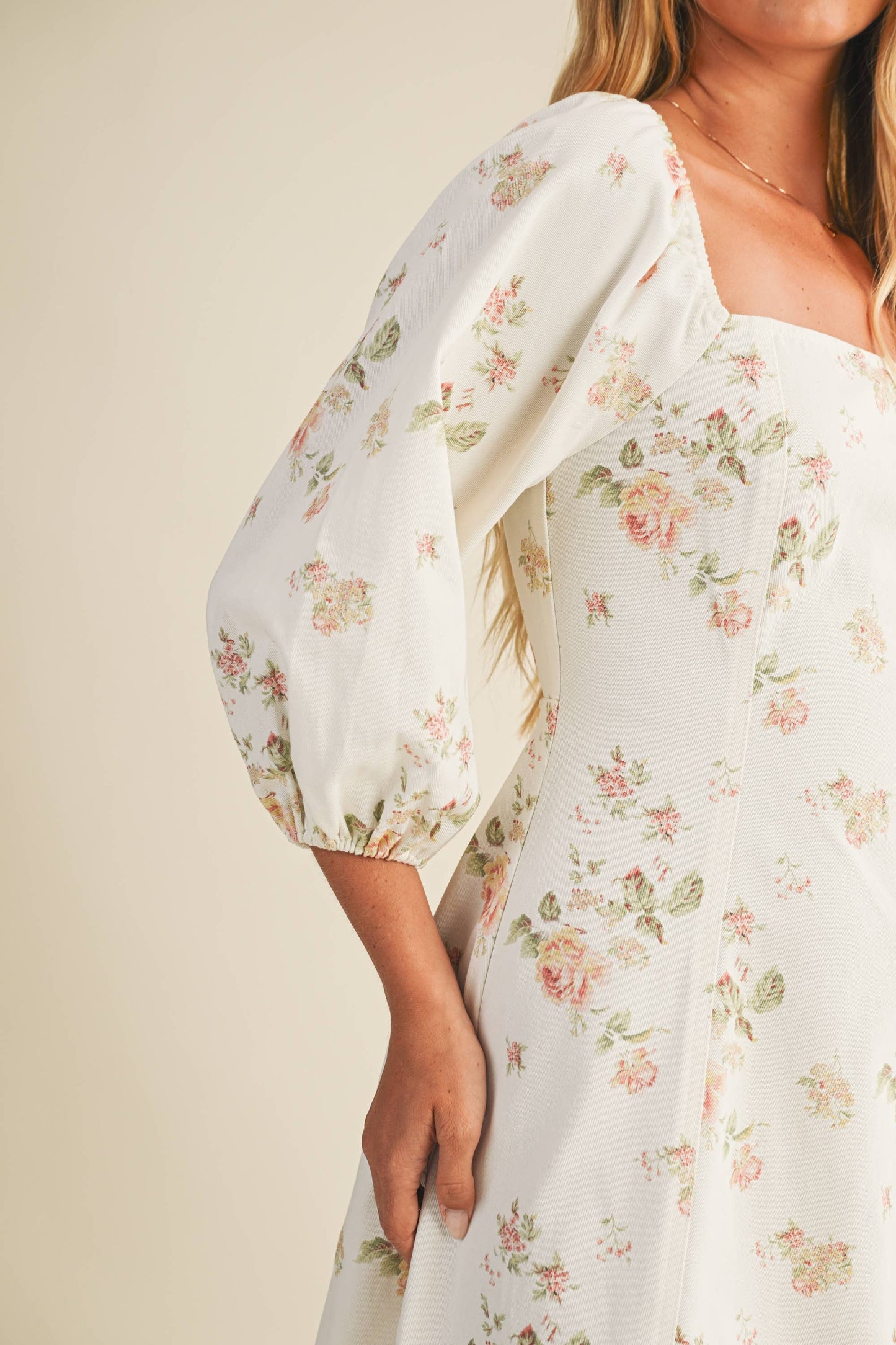 Spring Princess Line Puff Sleeve Dress