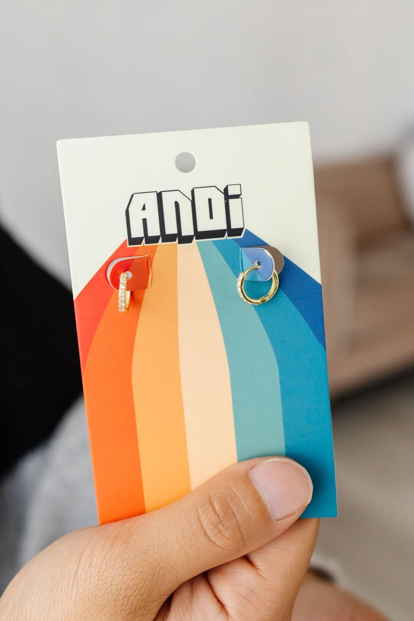 Gold Crystal Mini Hoops - Hypoallergenic