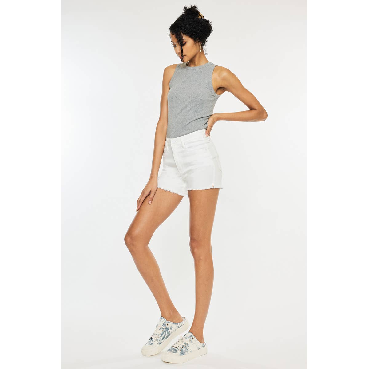 KanCan White High Rise Shorts