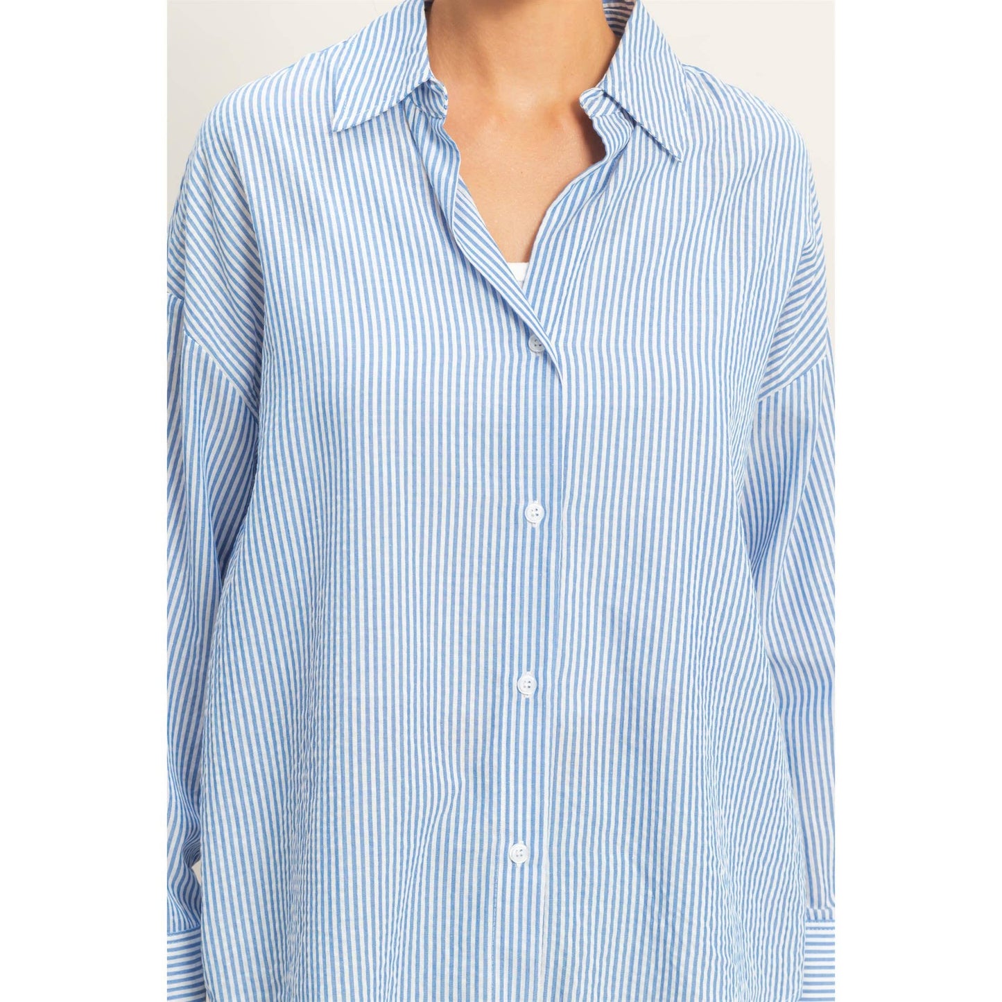Striped Button-Up Shirt