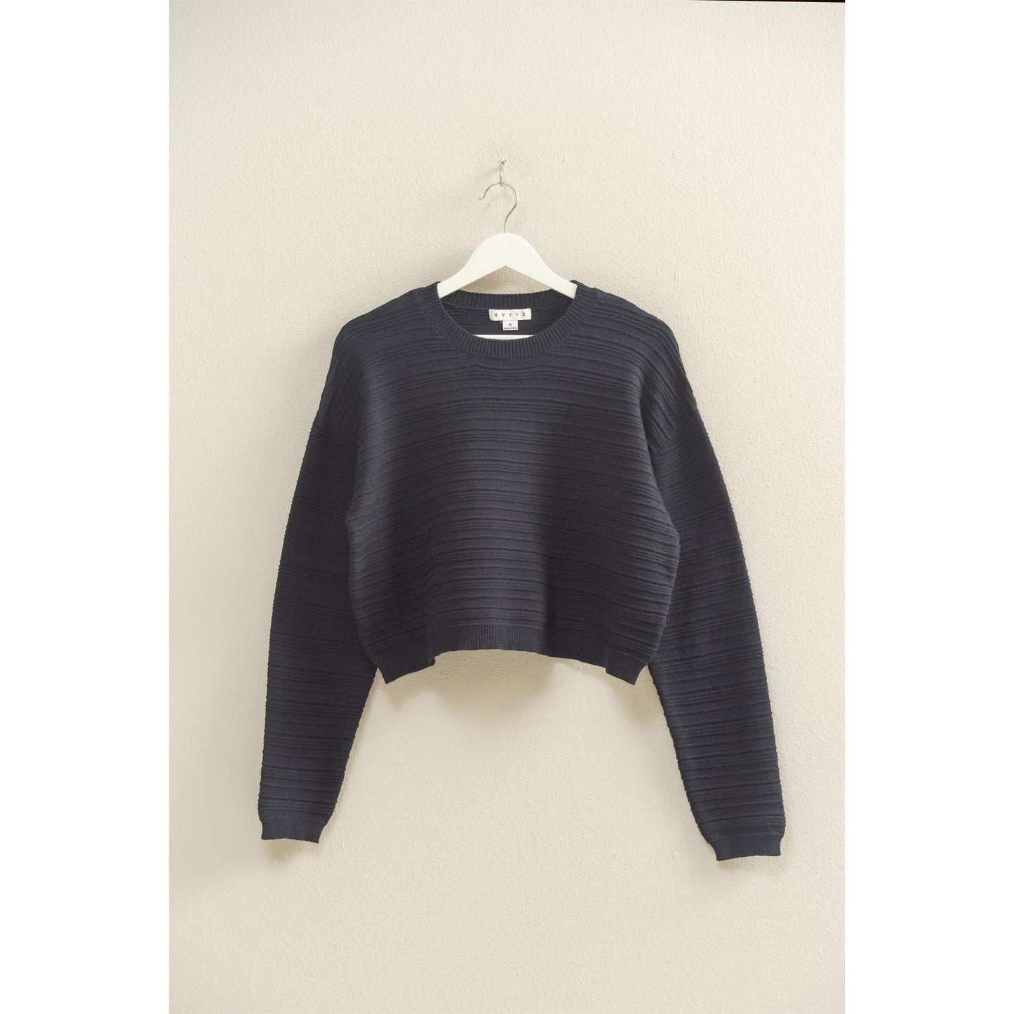 Essential Textured Crew Neck Sweater