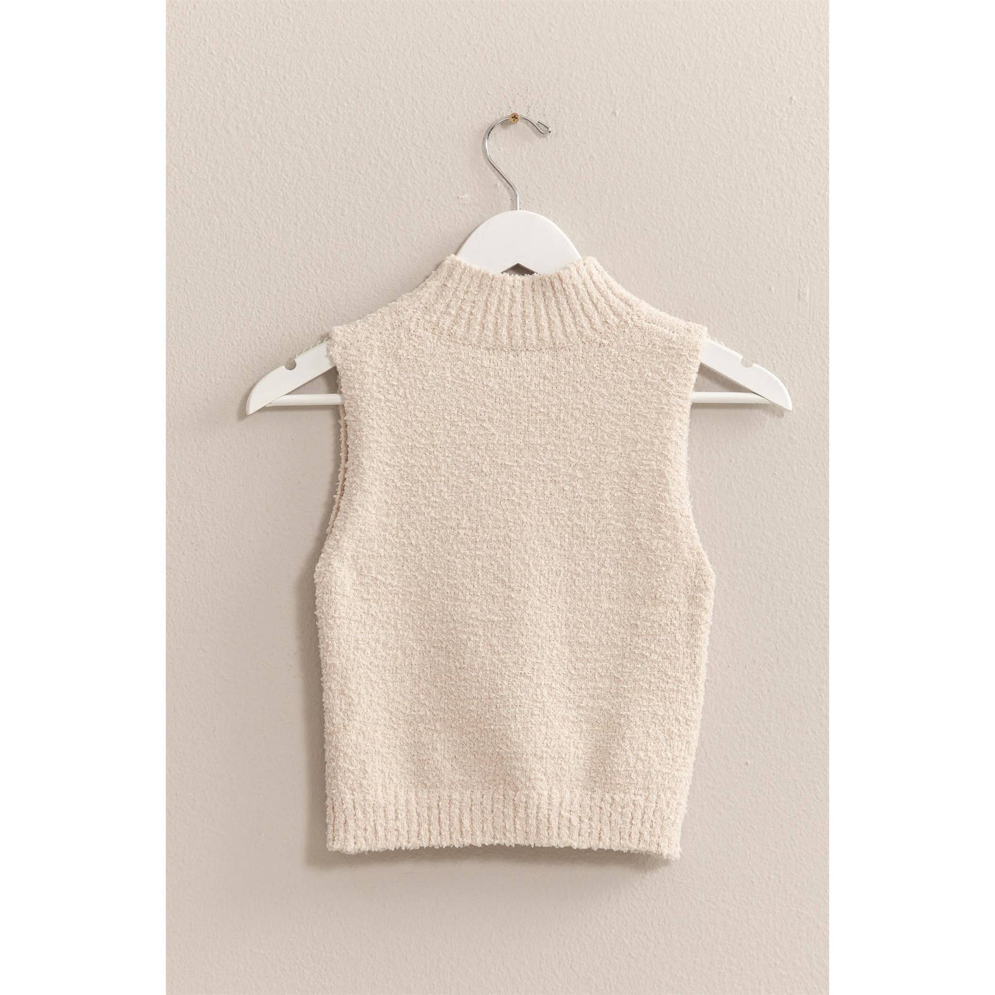 Sleeveless Fuzzy Knit Top