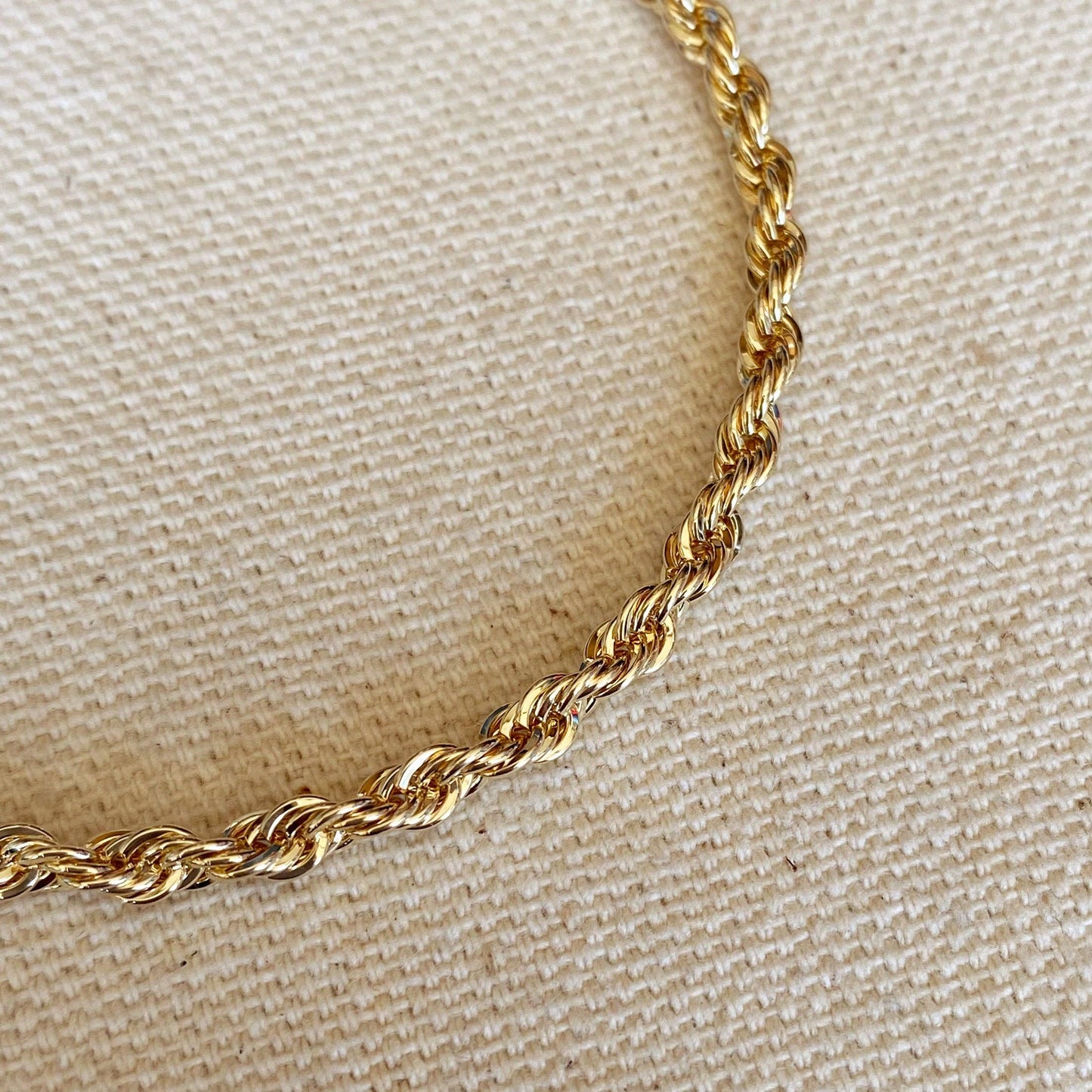 18k Gold Filled 3mm Rope Bracelet