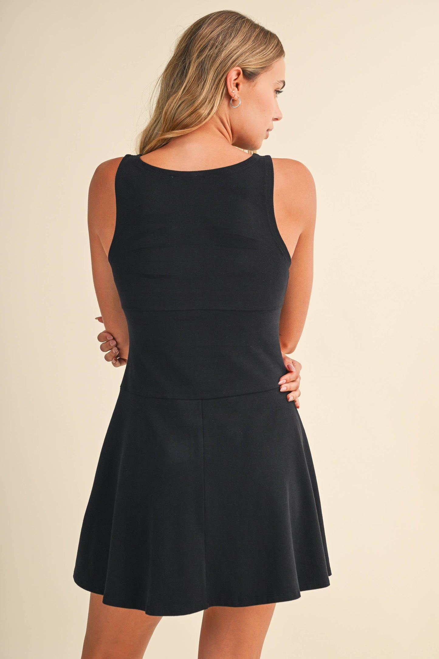 Classy Sleeveless Flared Mini Dress