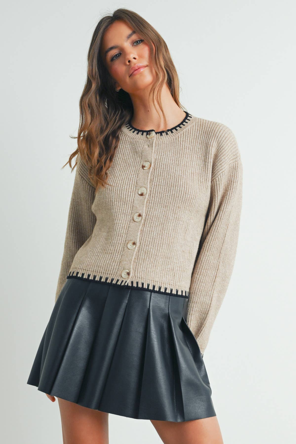 Women's Crewneck Cardigan Sweater