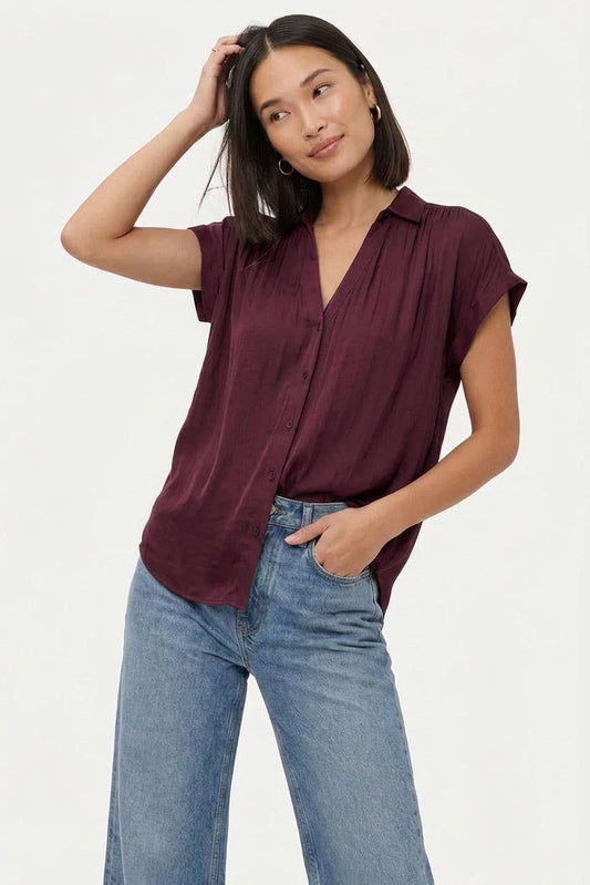 Short Sleeve Woven Blouse