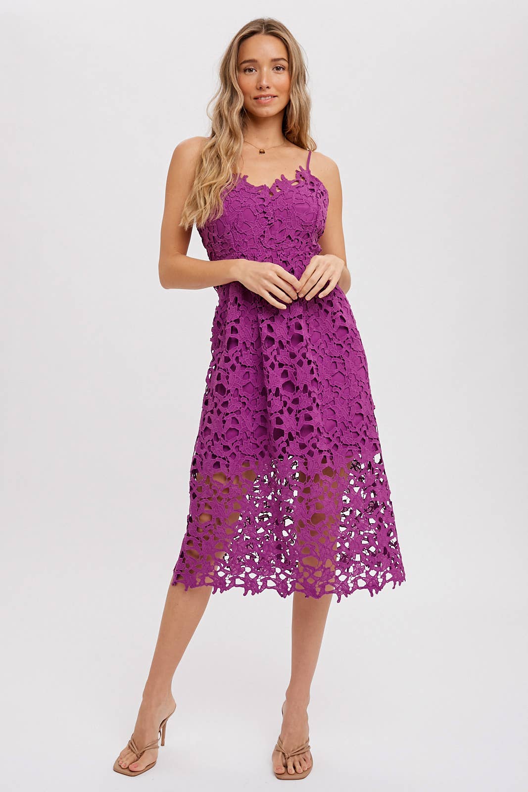 CROCHET LACE MIDI DRESS