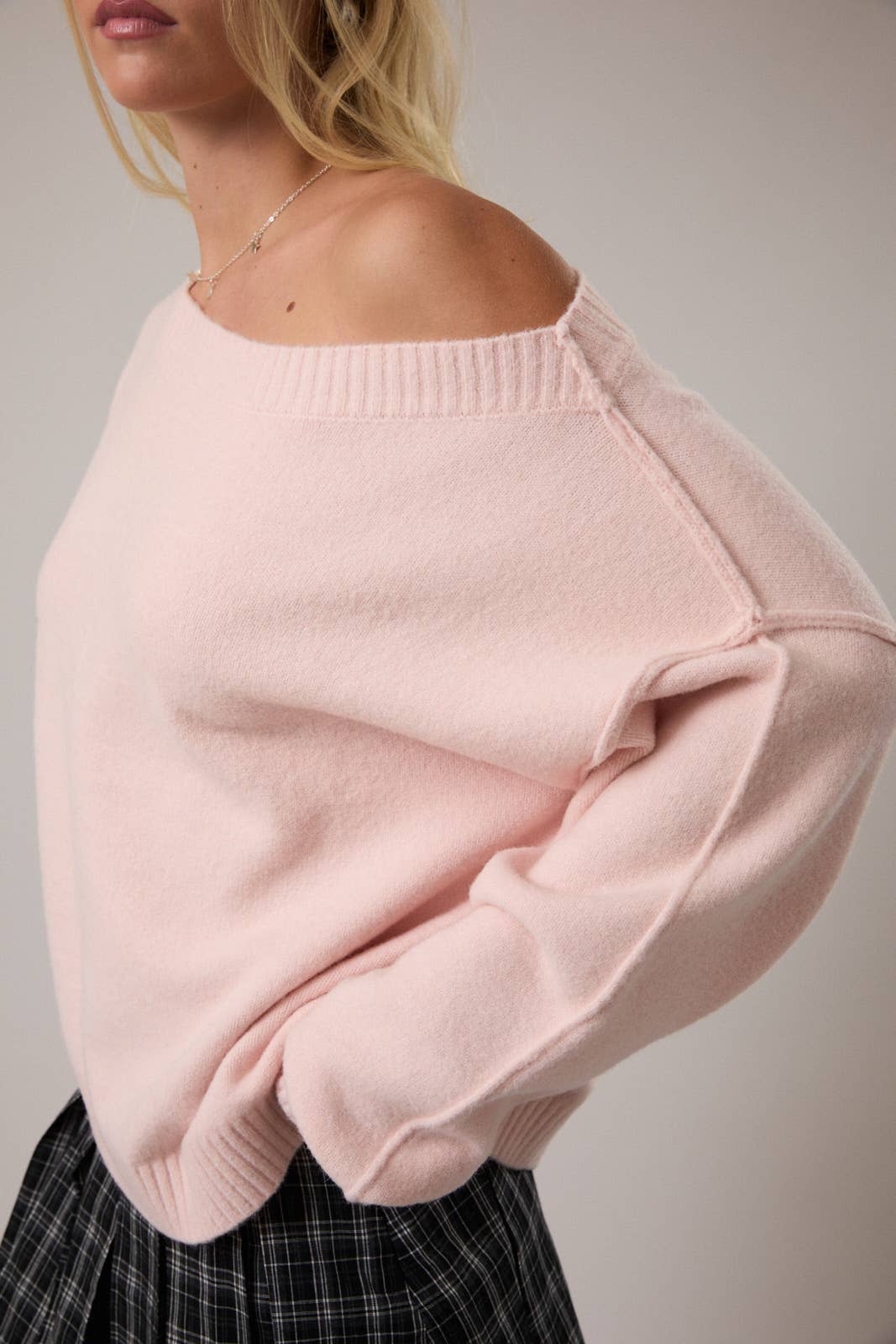 Blush Cozy Off-Shoulder Sweater