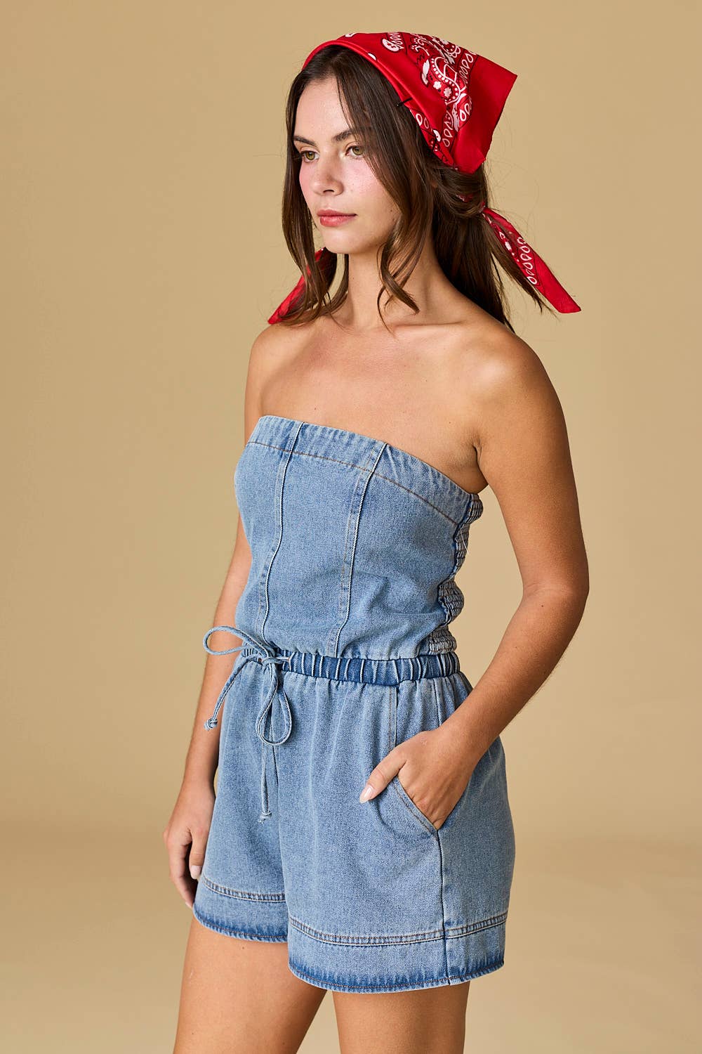 Hailey Tube Jean Romper