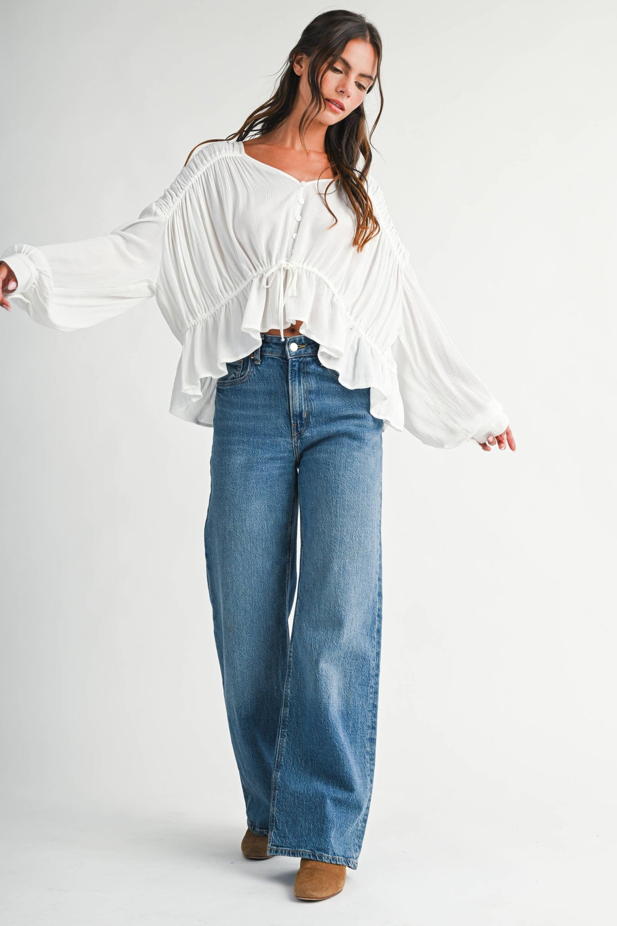 Textured Peplum Blouse