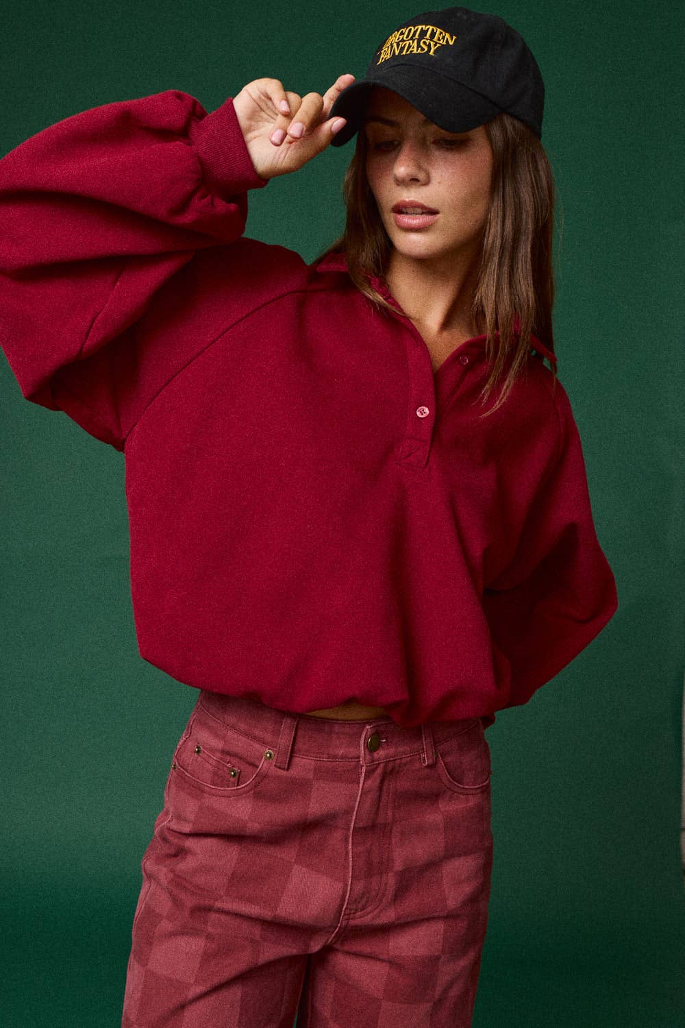 Oversized Long-Sleeve Polo