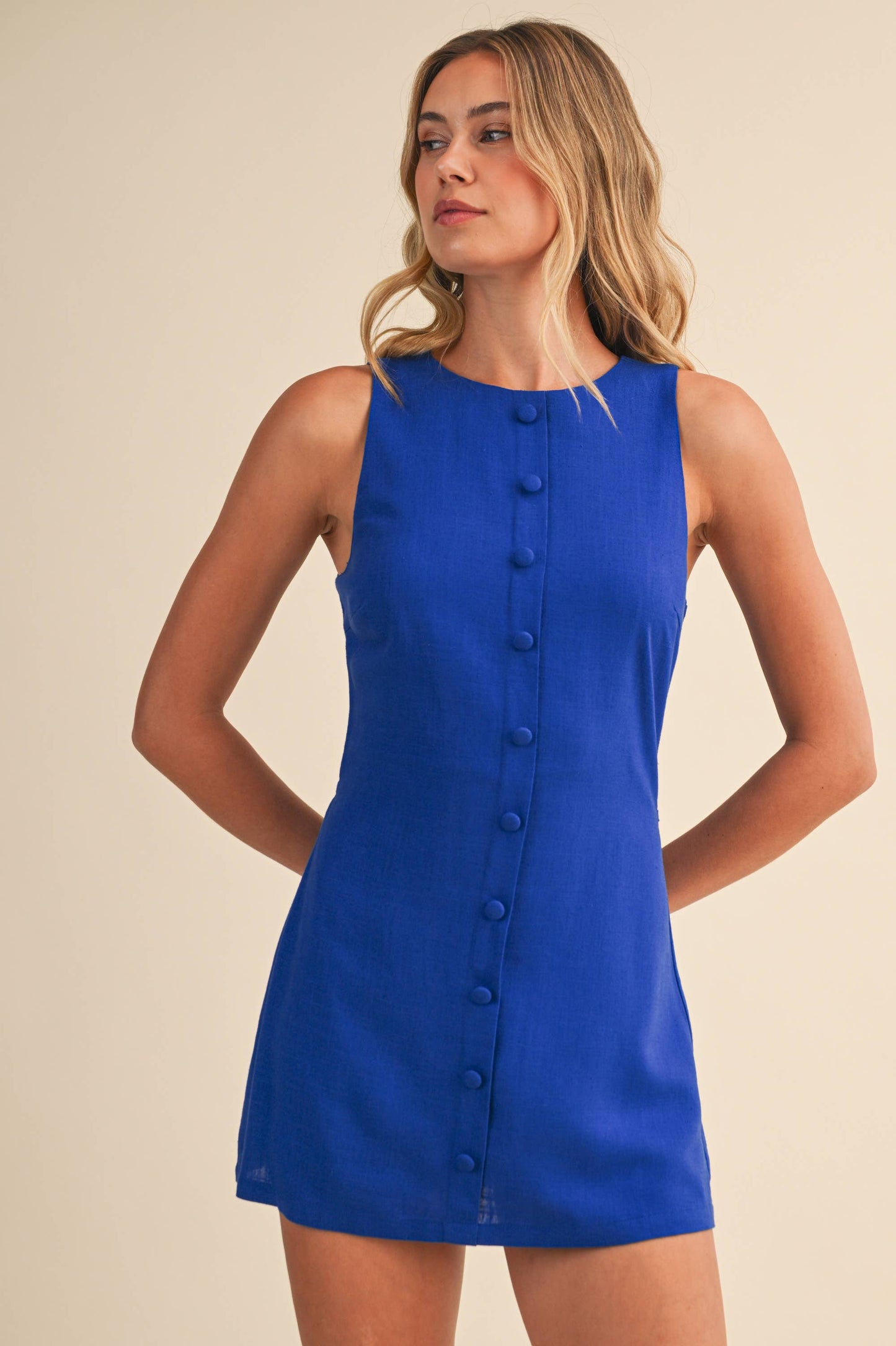 Red Linen Mini Dress
