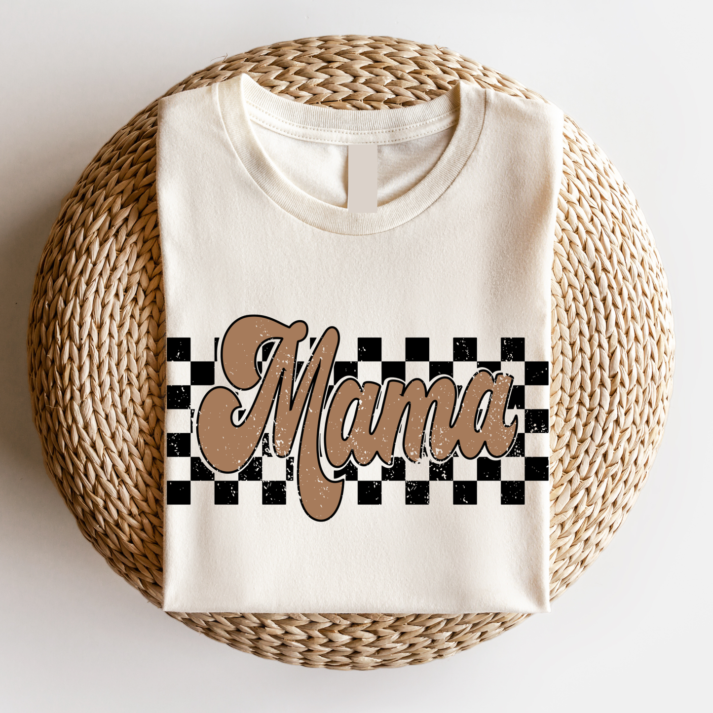 Trendy Checkered Mama Graphic Tee