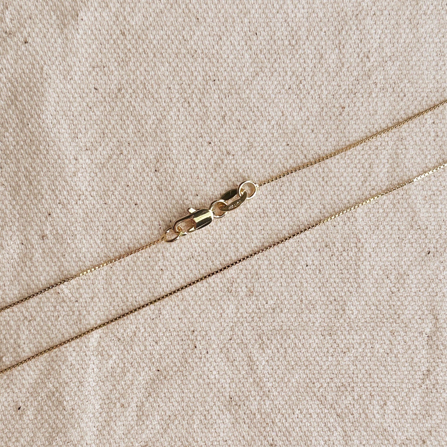 18k Gold Filled Box Chain Very Thin 0.5mm Jewelry Components