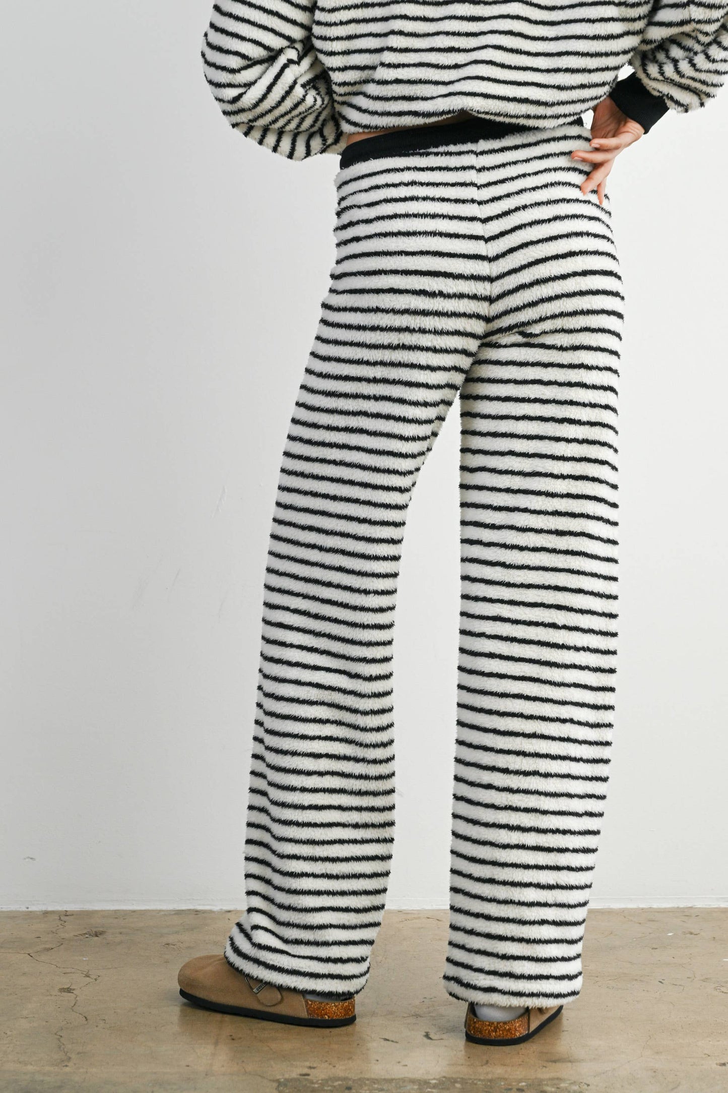 Striped Oversized Crewneck Long Sleeve Sweater and Pant Set