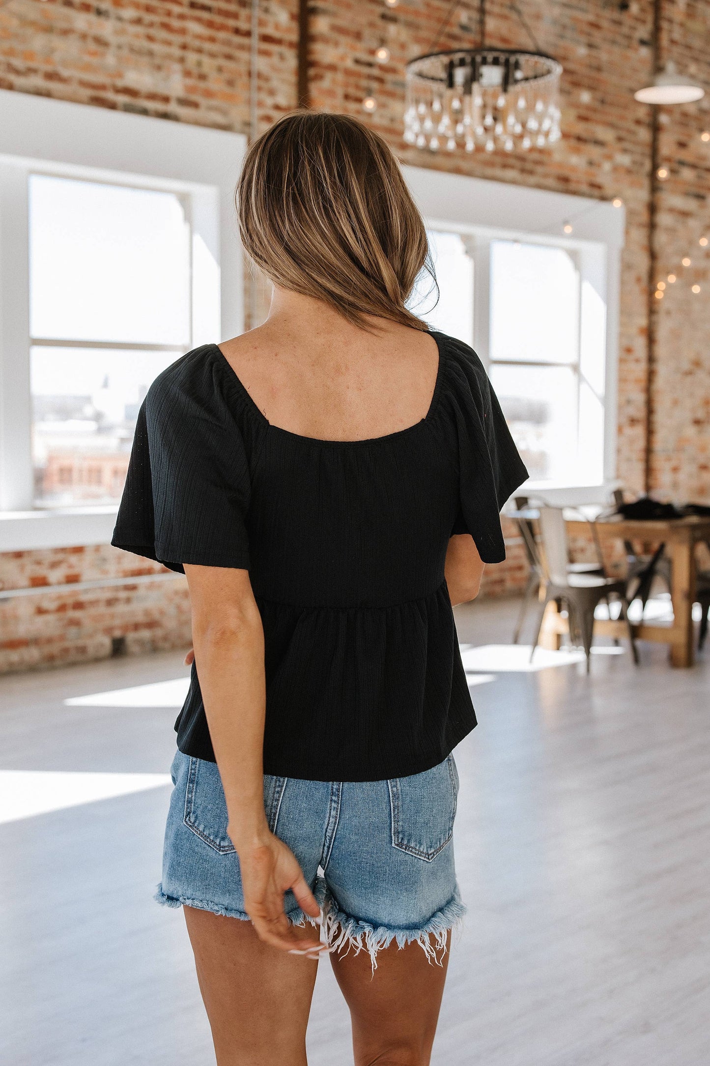 Fay Flutter Sleeve V-Neck Blouse