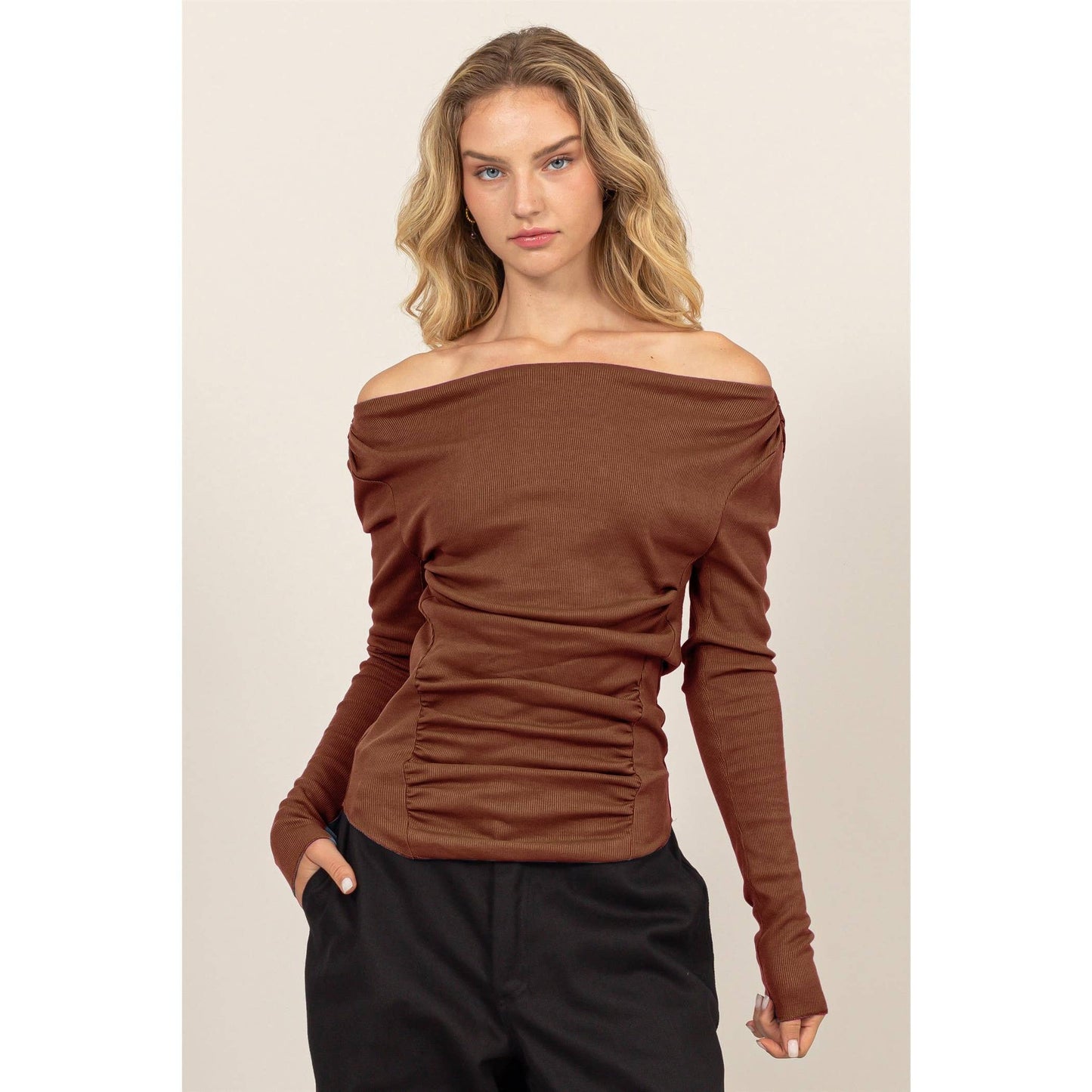 Off Shoulder Ruched Top