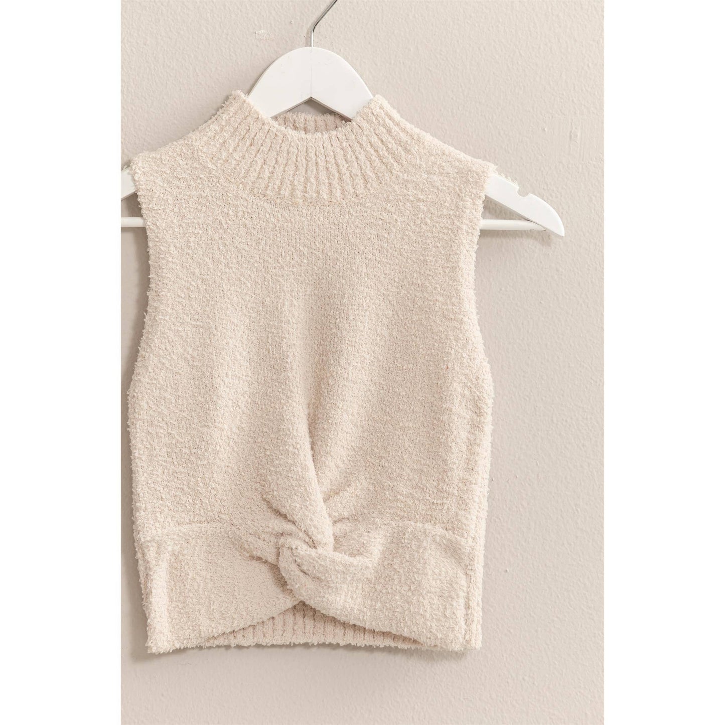 Sleeveless Fuzzy Knit Top