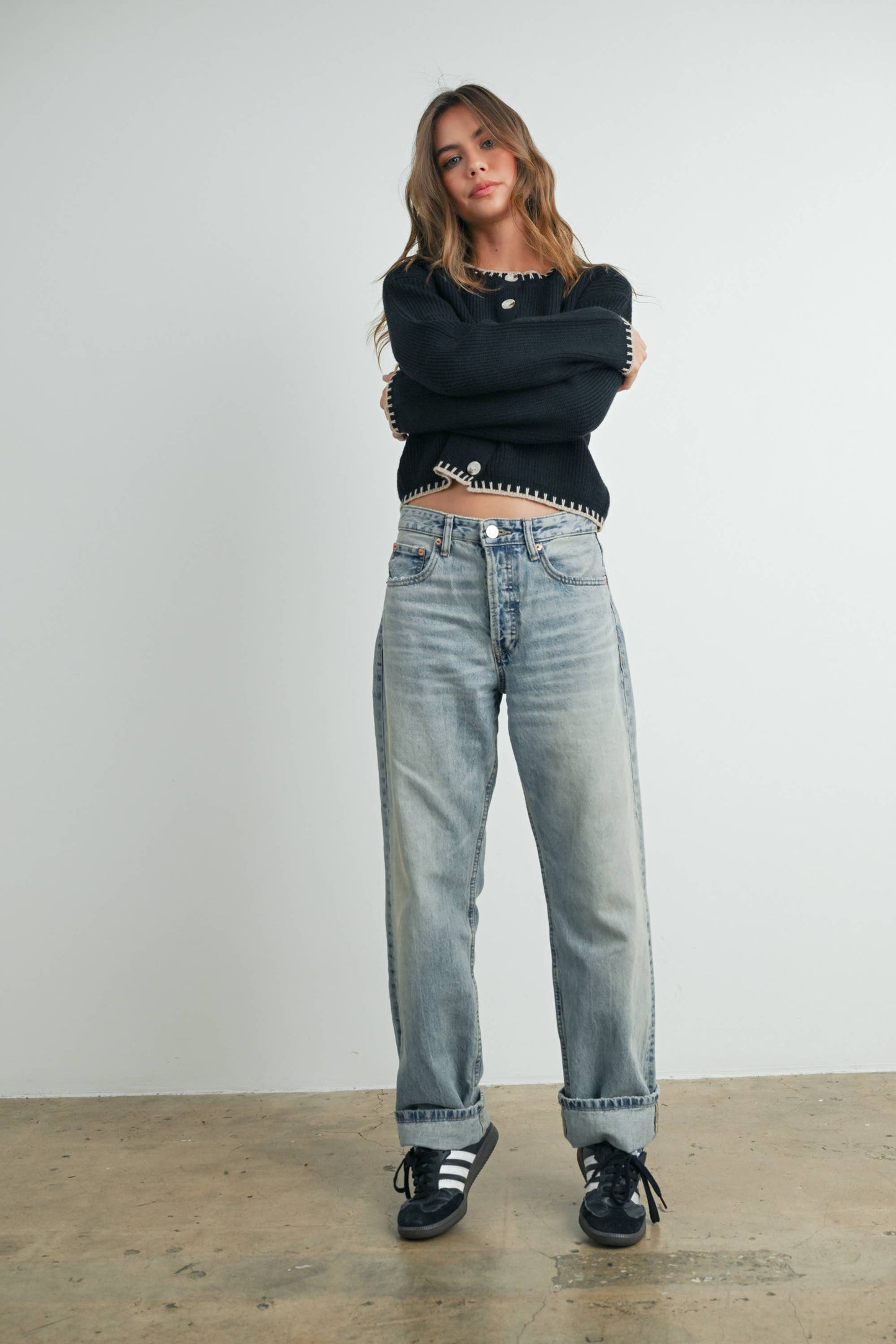 Women's Crewneck Cardigan Sweater