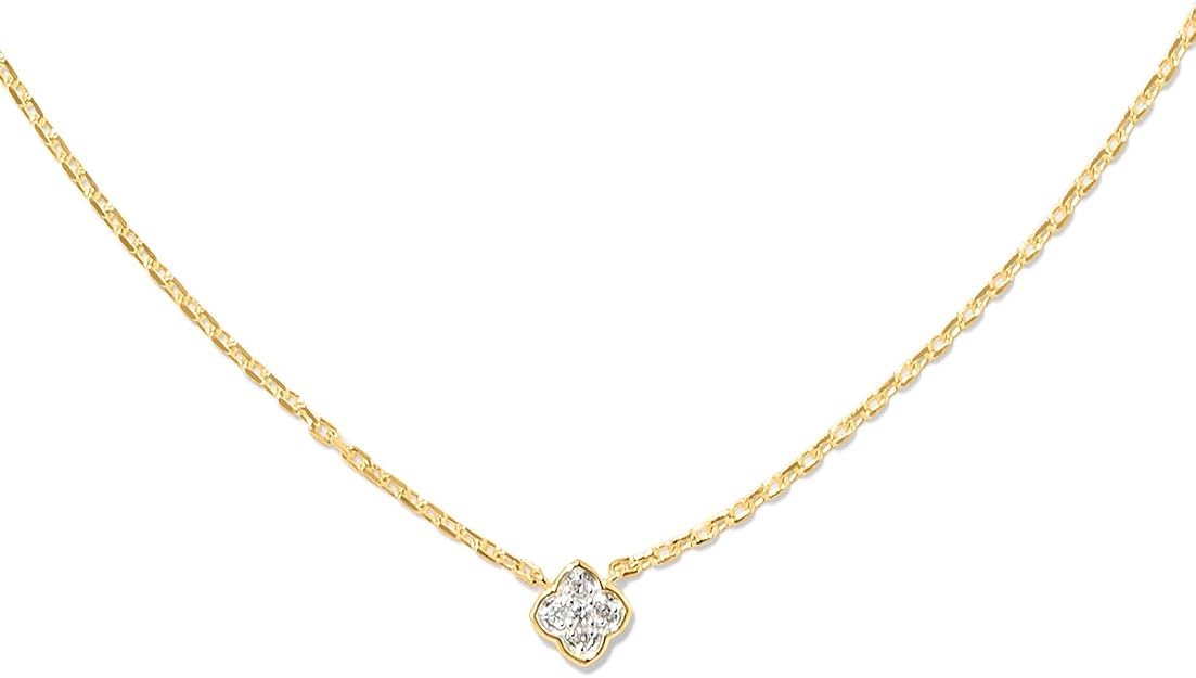 Tiny Dira 18K Gold Vermeil Diamond Pendant Necklace in White Diamond