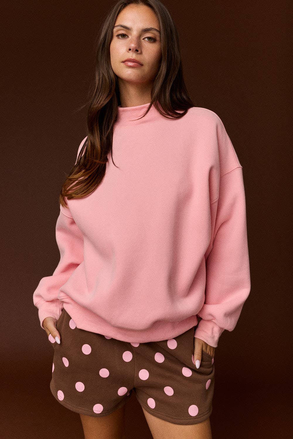 Mock Neck Oversized Sweatshirt