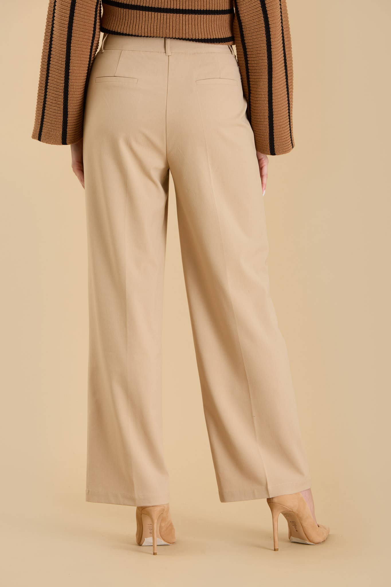 High Waist Pleated Wide Leg Dress Pants