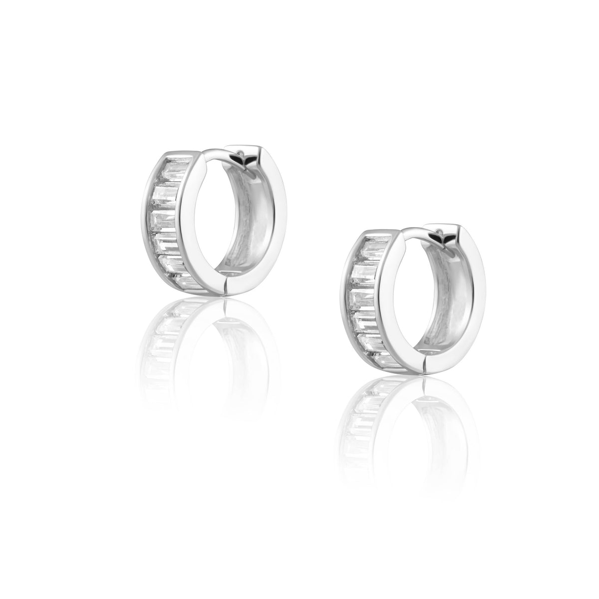 Peyton Cz Huggies | Silver