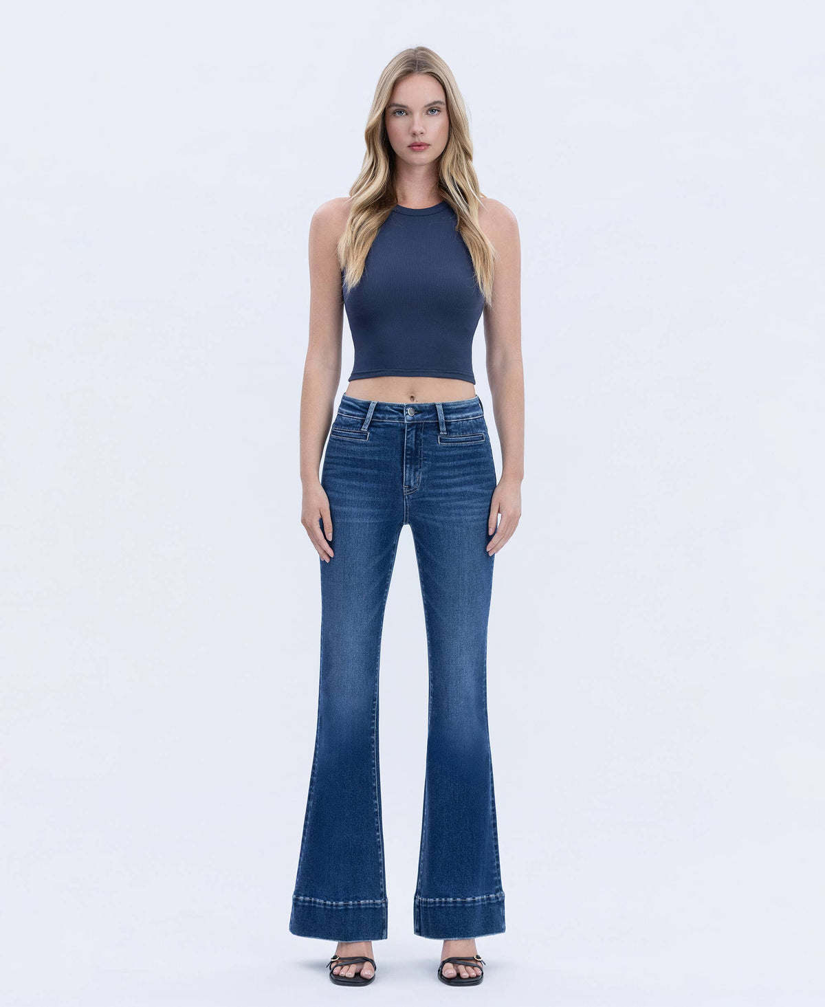 High Rise Trouser Flare Jeans