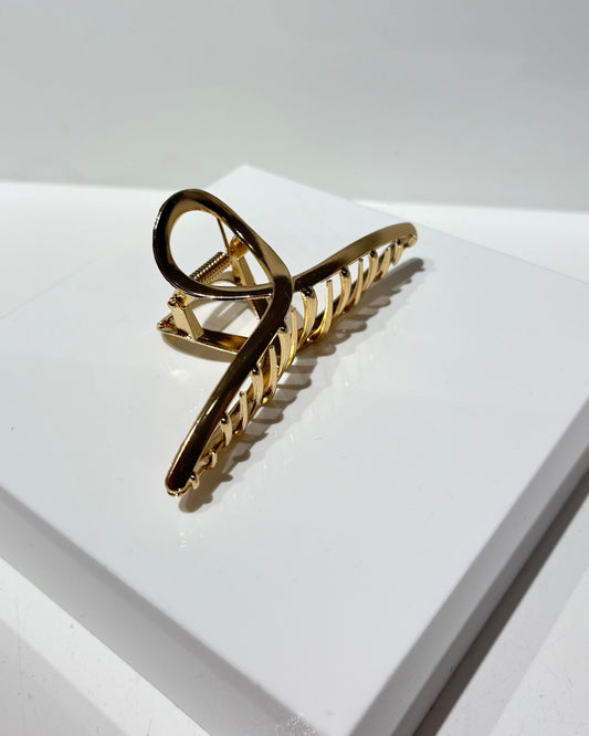 Looped Gold Claw Clip