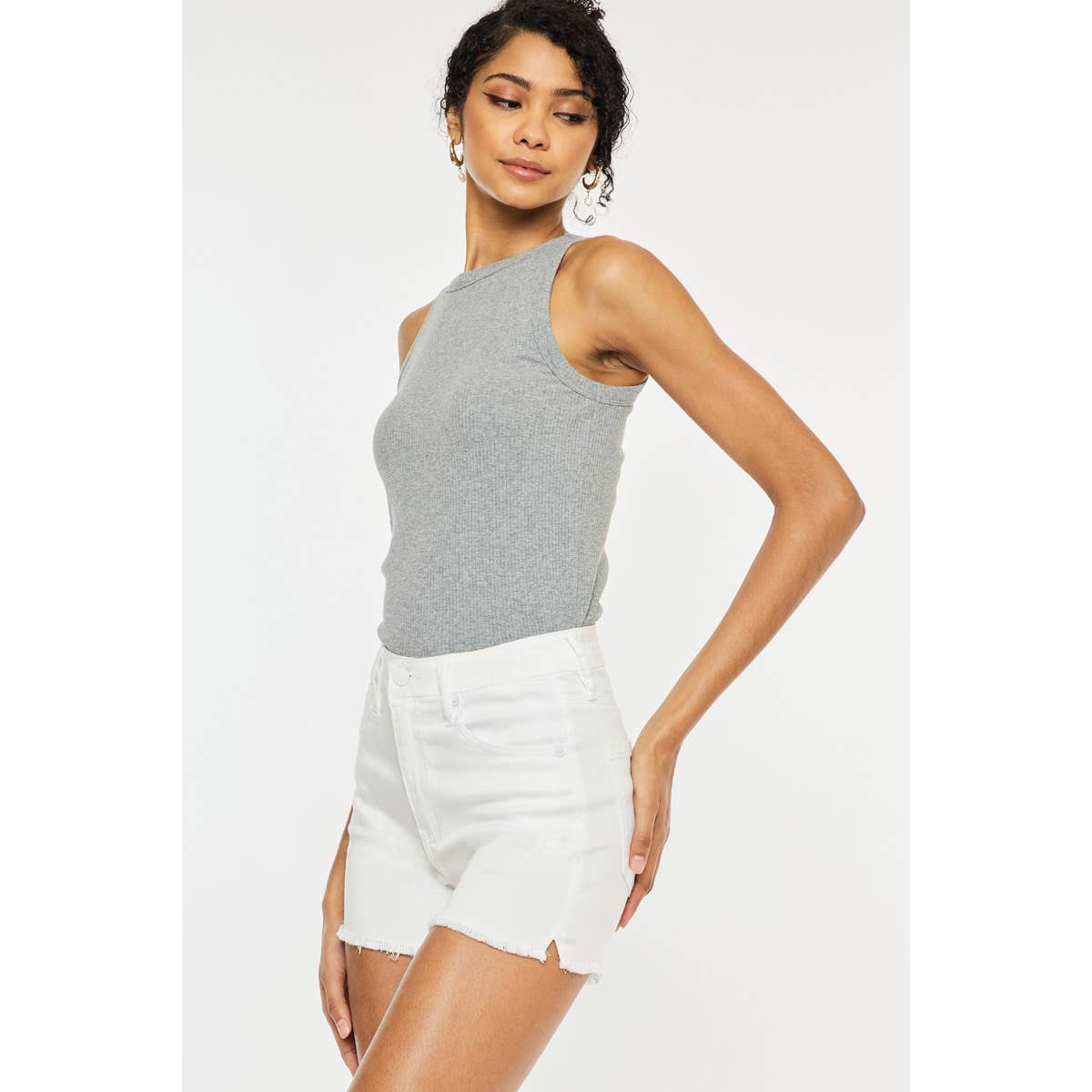 KanCan White High Rise Shorts