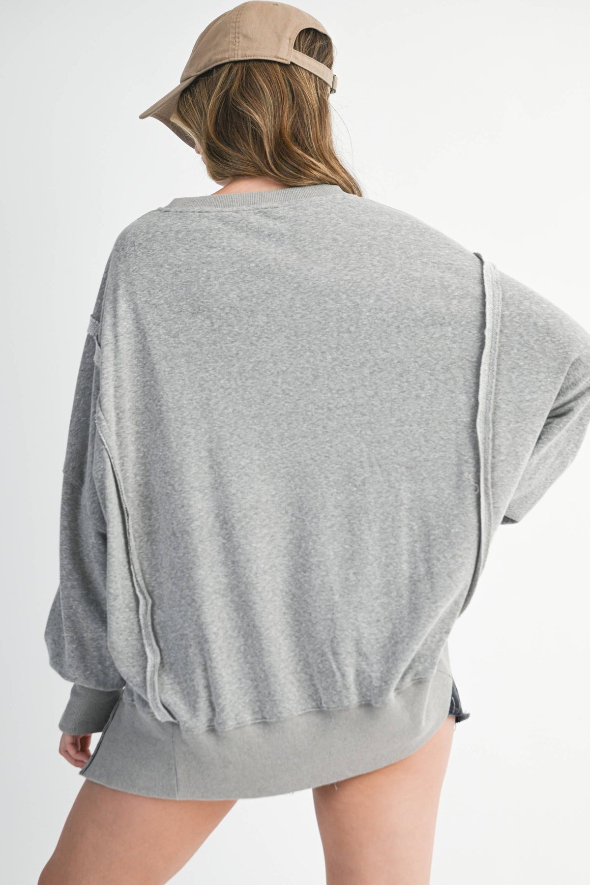 Oversized High-Low Pullover Sweatshirt