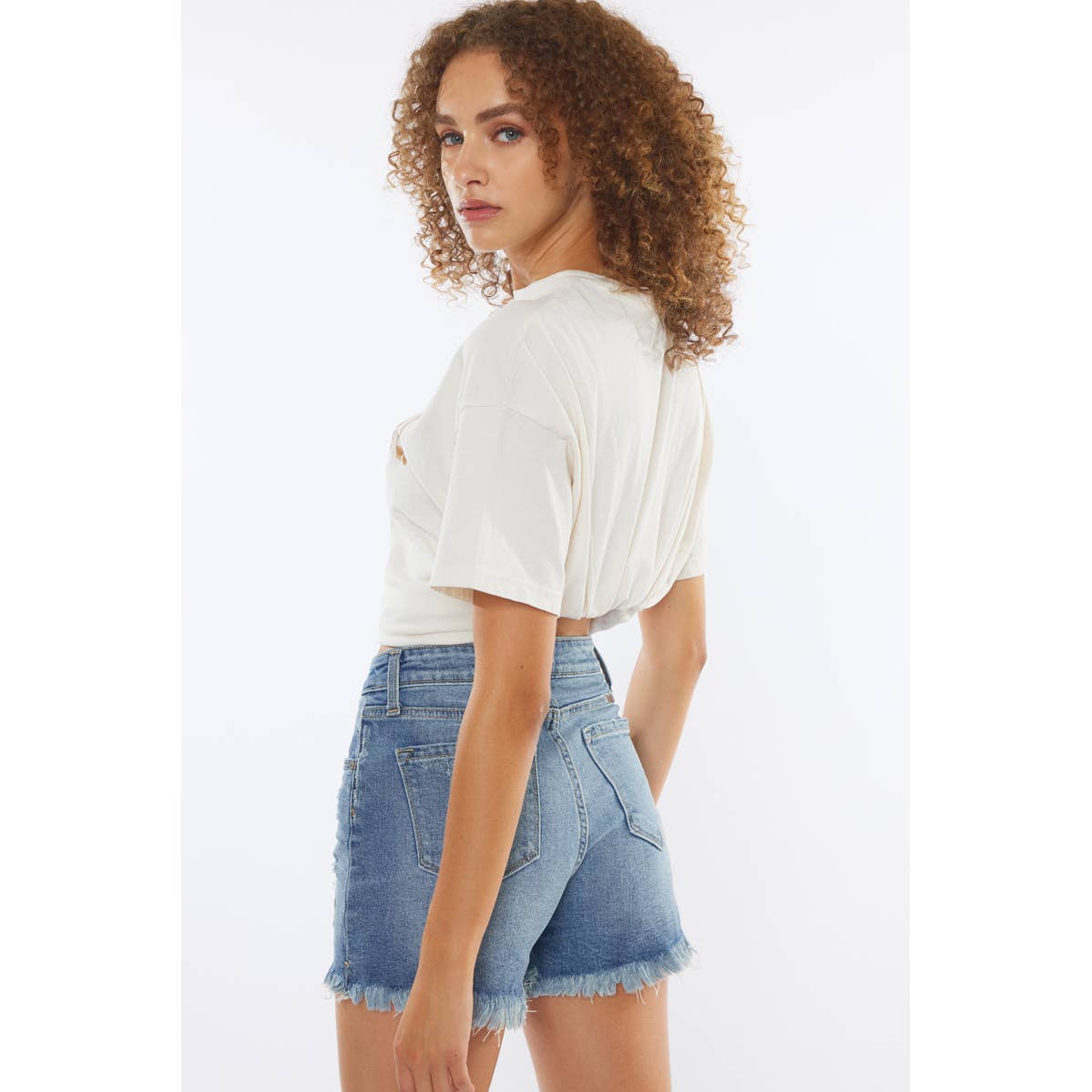 KanCan High Rise Distressed Shorts