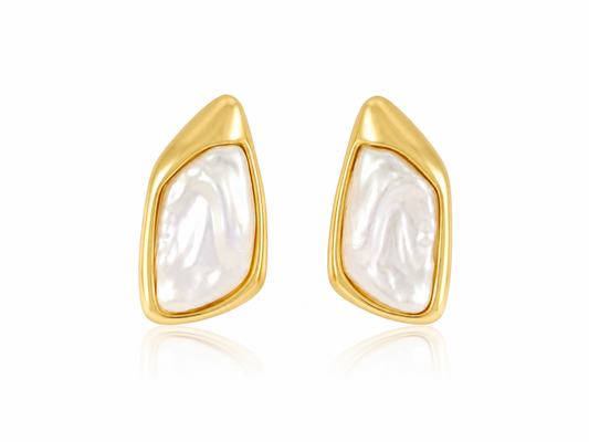 Elba Pearl Earrings | Gold